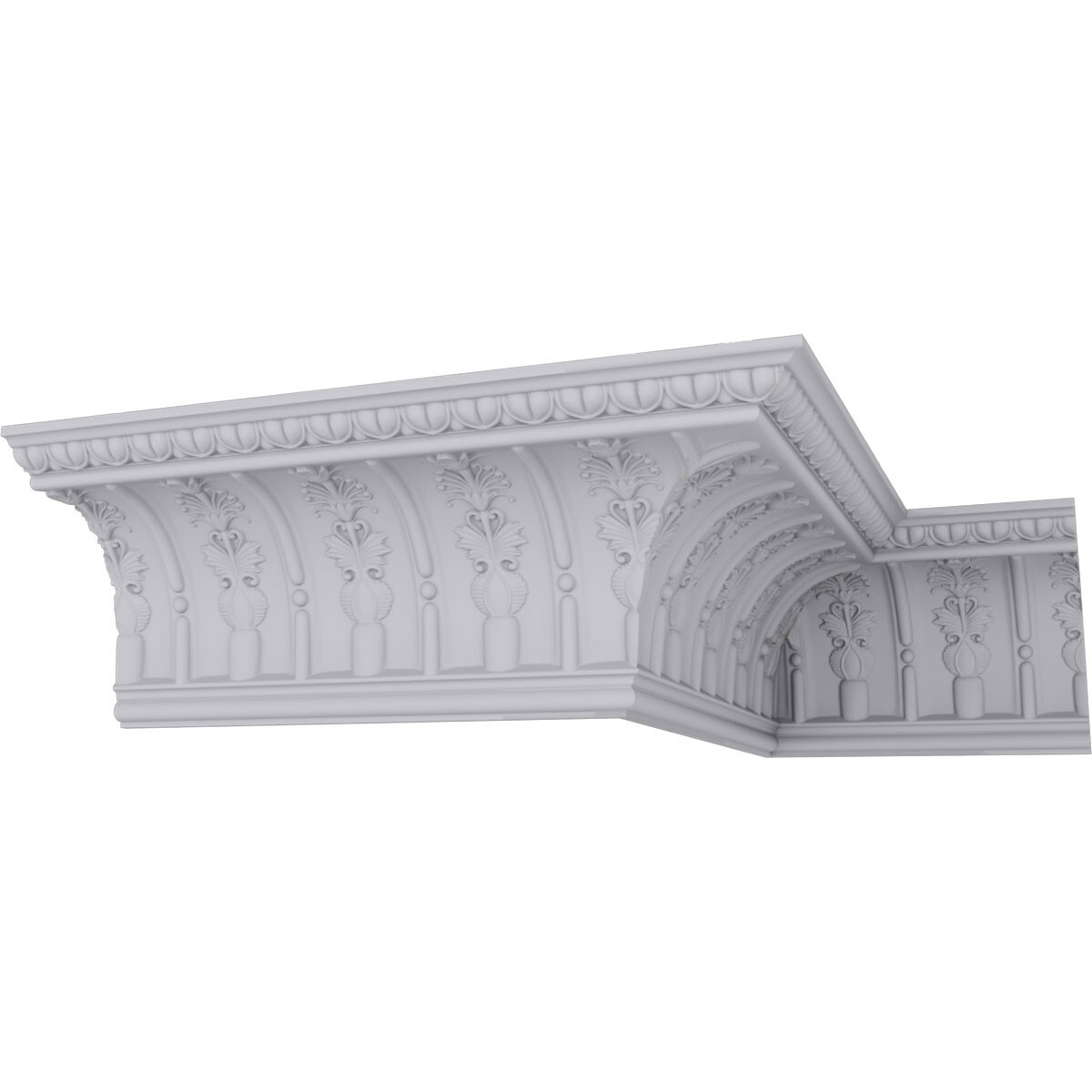 Ekena Millwork MLD09X07X11TT-CASE-8 7-1/2-in T x 9-1/4-in W x 7-ft 10-1/2-in L Primed Urethane Crown Moulding 8 -Pack