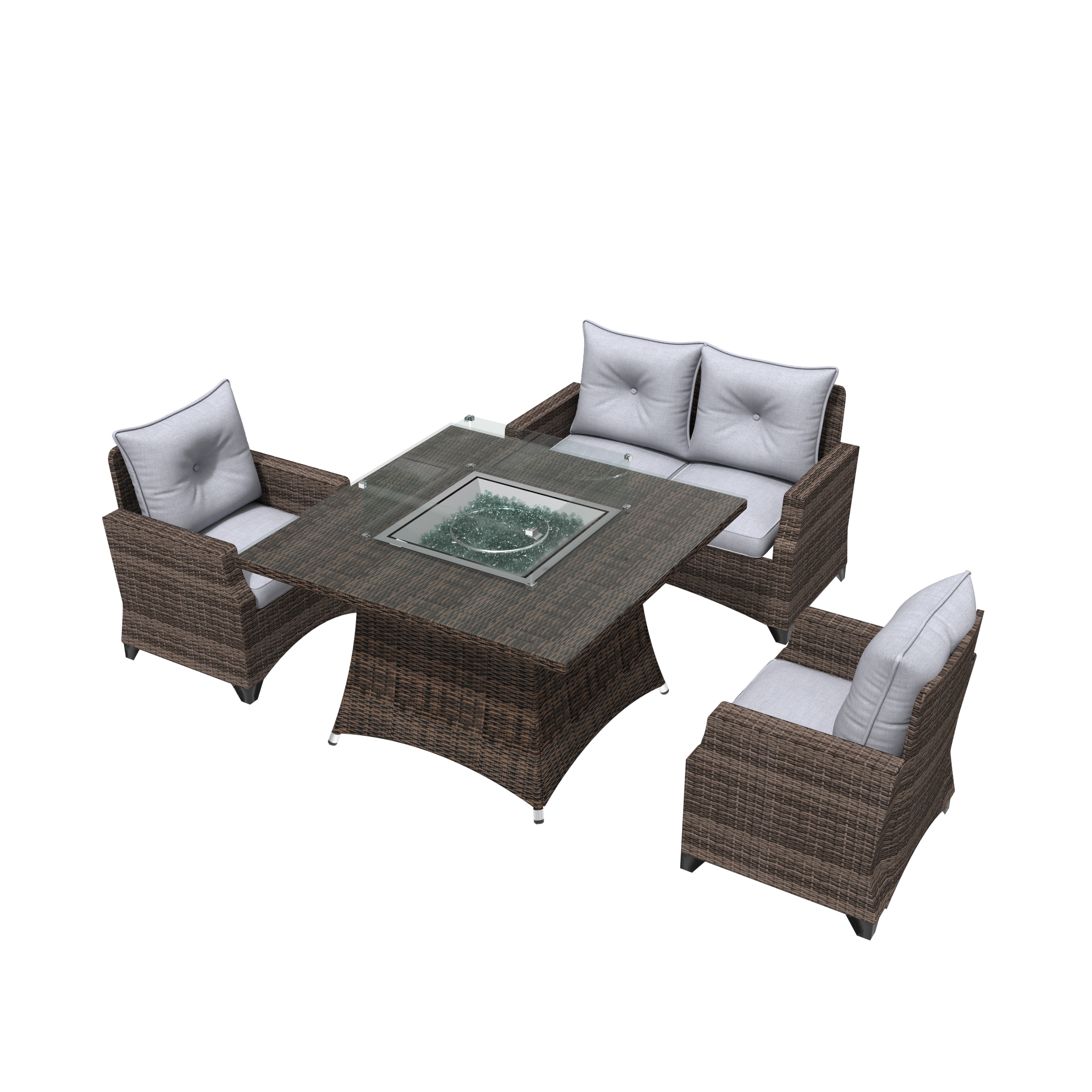 Direct Wicker DWG-1801P1104-BR Patio-Conversation-Sets - View #6