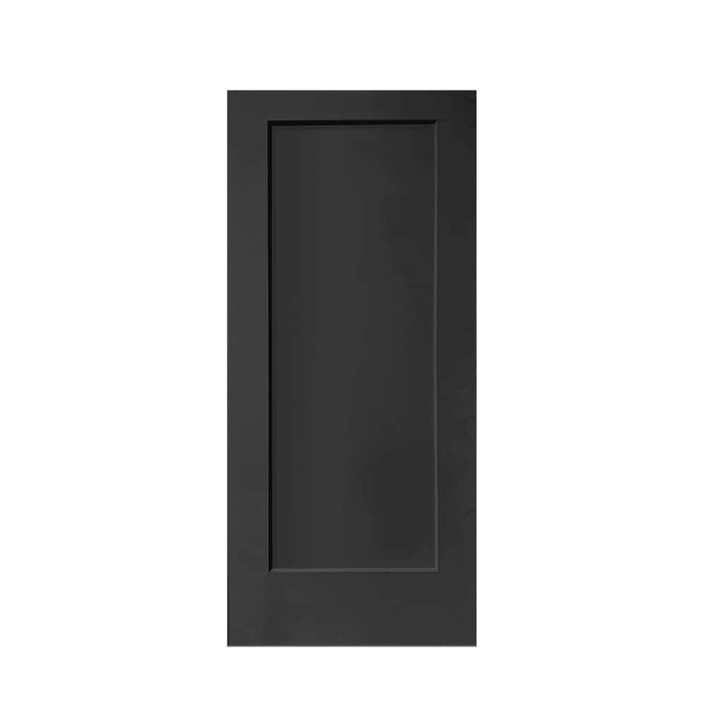 CALHOME 30-in x 80-in Black 1-panel Hollow Core Stained Mdf Single Barn ...