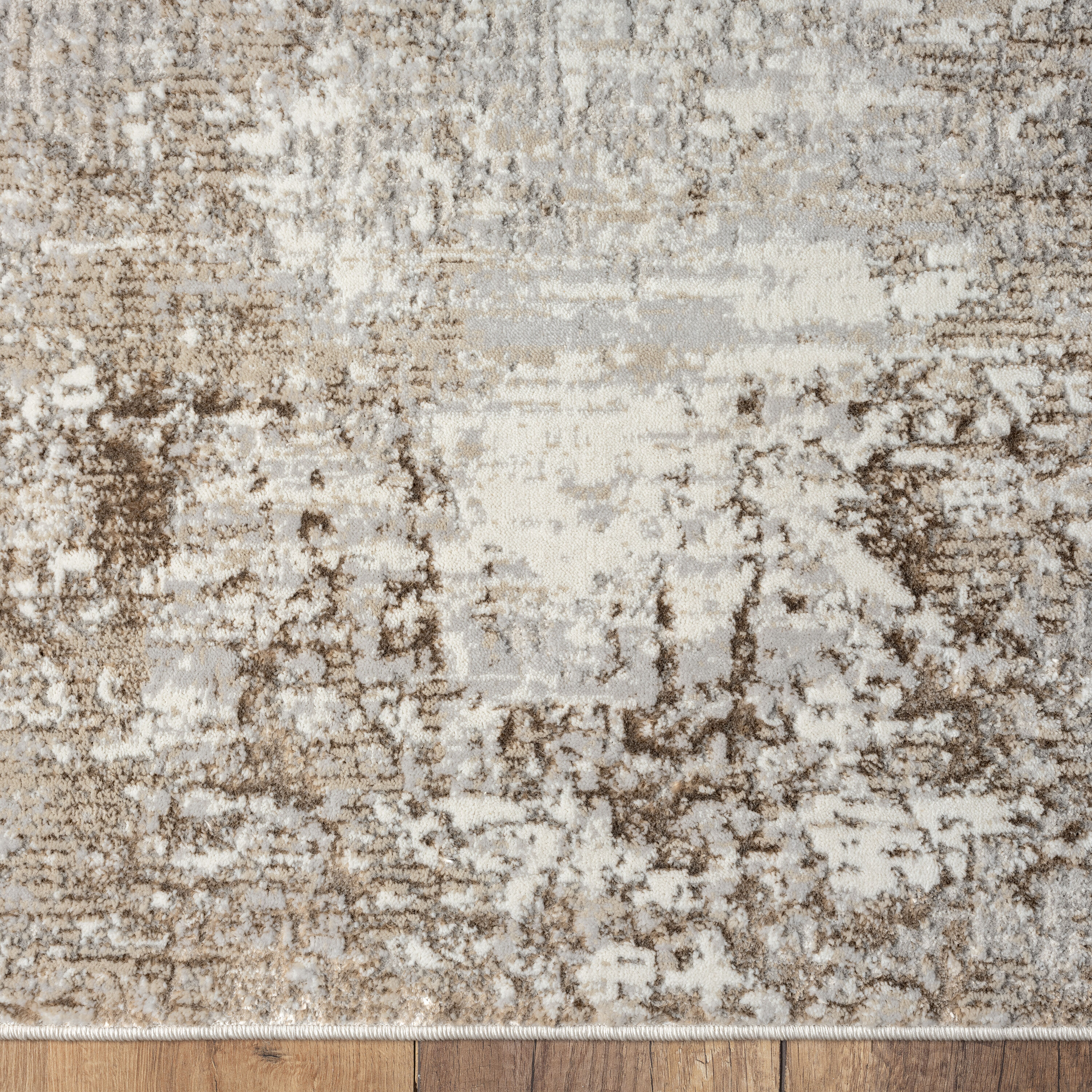 Origin 21 Abstract 5 X 7 Beige Ivory Indoor Distressed/Overdyed Area Rug in  the Rugs department at