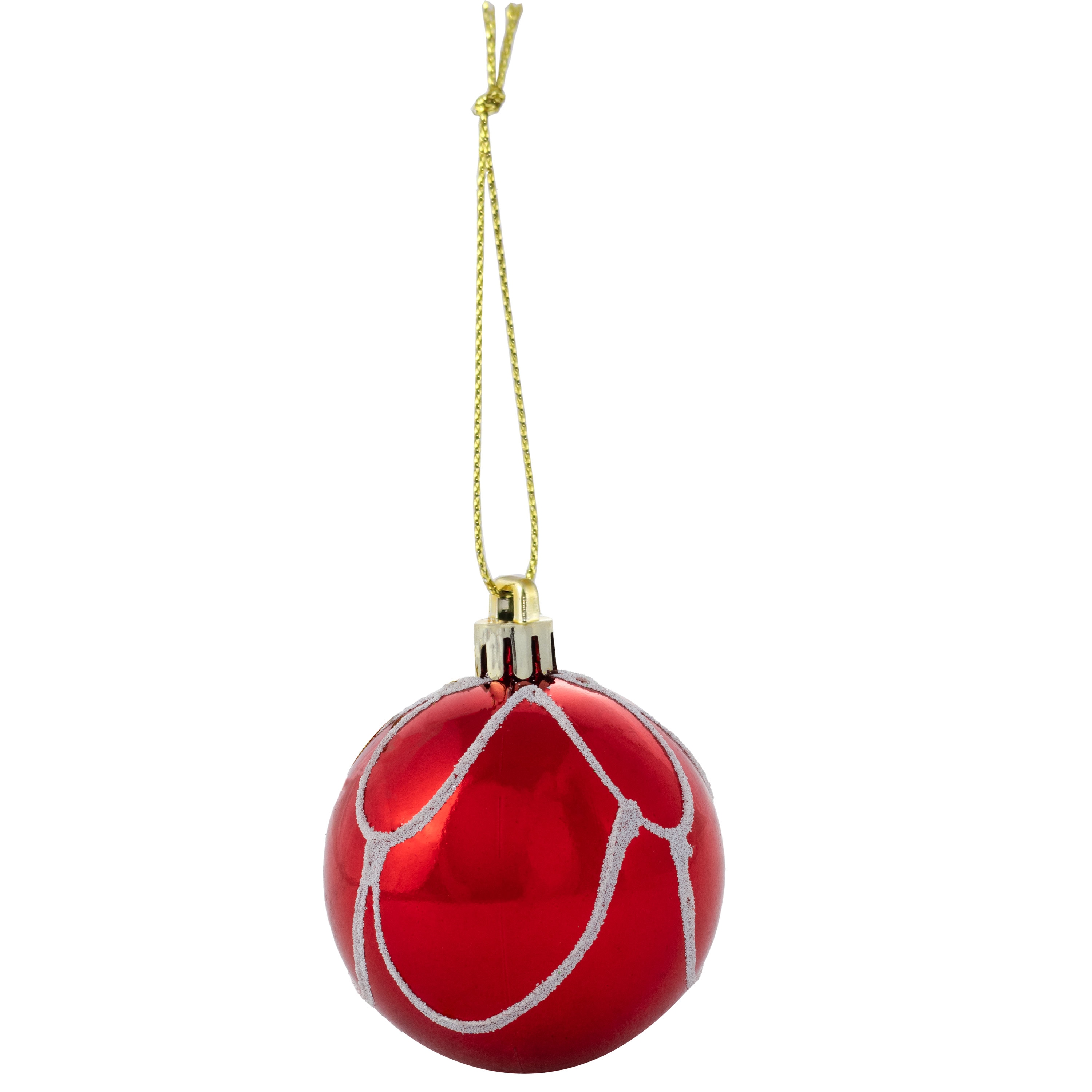 Red Shatterproof Plastic Christmas Ornament Set, 100 Pieces