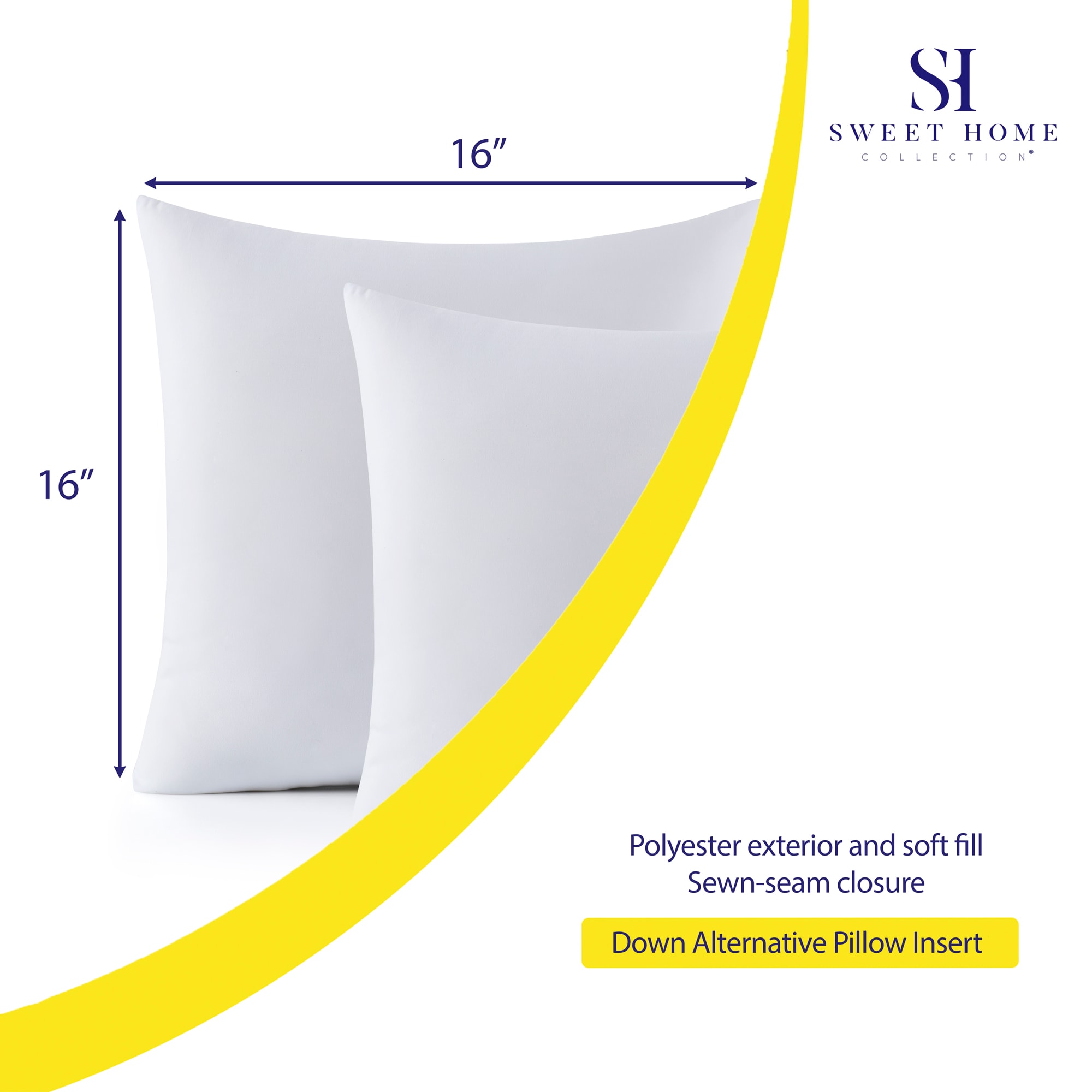 Sweet Home Collection LOW-INSERT-16-2PK Accent-Pillows - View #2