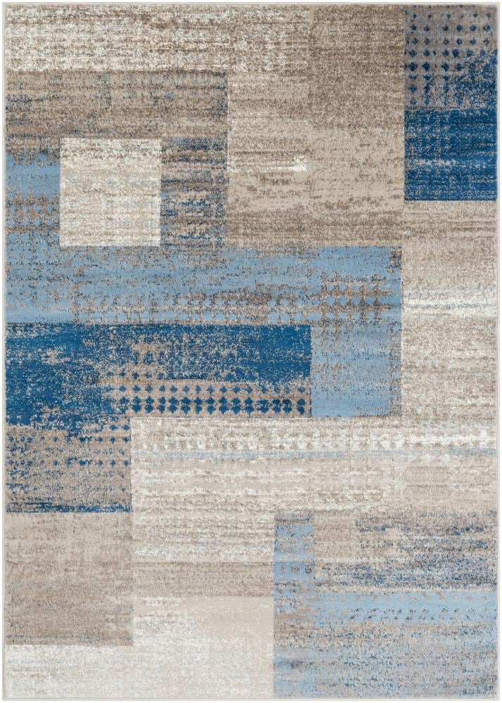 Surya RLY5100-7101010 Riley 8 X 11 (ft) Blue Geometric Industrial Area Rug