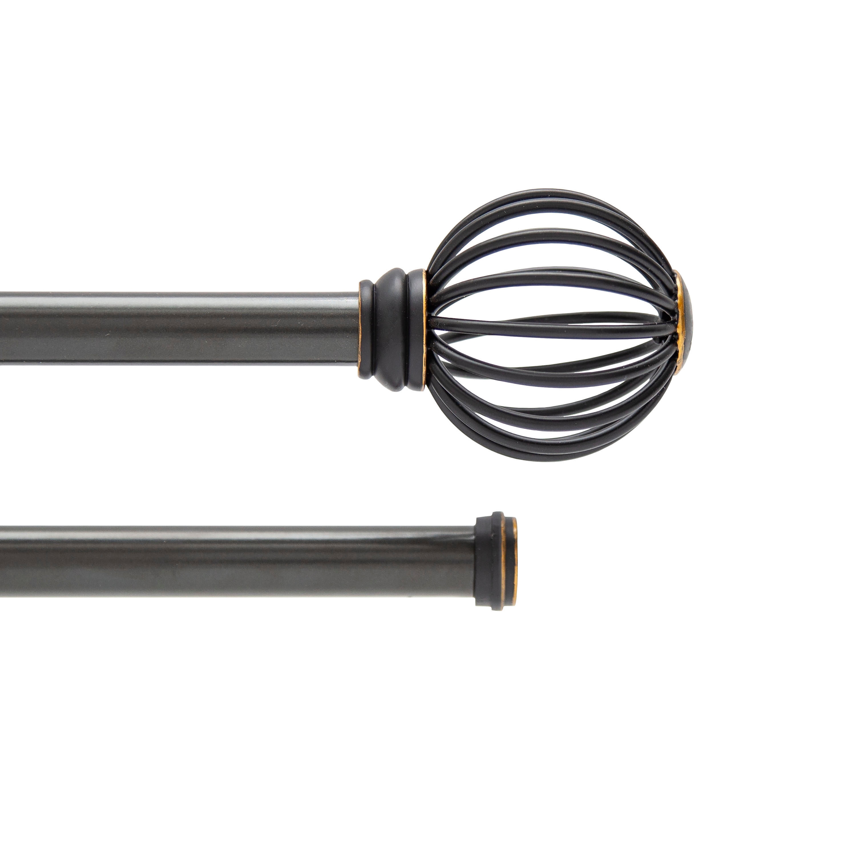 Kenney T85054 Jax 42-in to 120-in Oil Rubbed Bronze Steel Double curtain rod with Finials