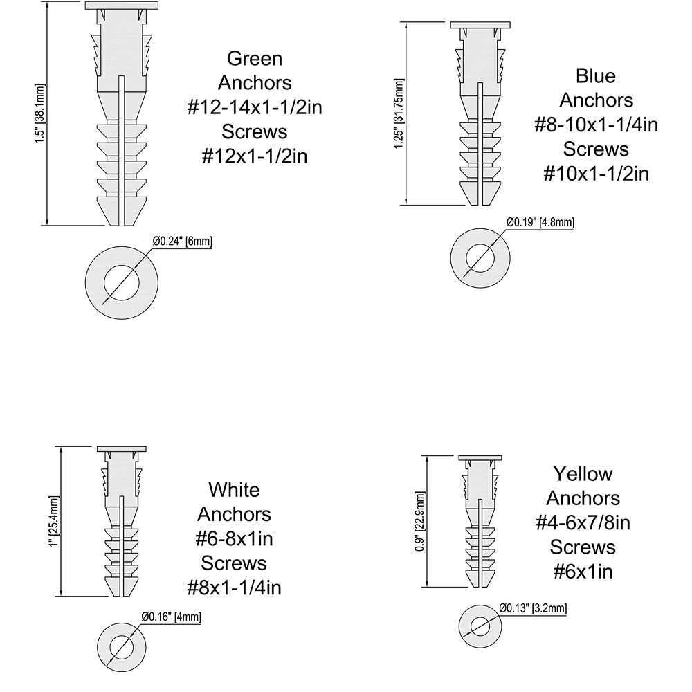 Project Source 20-lb 1/4-in x 1-1/2-in Drywall Anchors with Screws ...