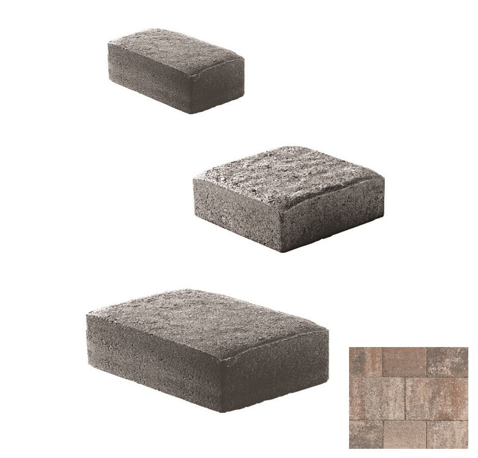 Oldcastle 10150176 Cambridge Cobble 6-in L x 6-in W x 3-in H Napoli Concrete Patio Kit