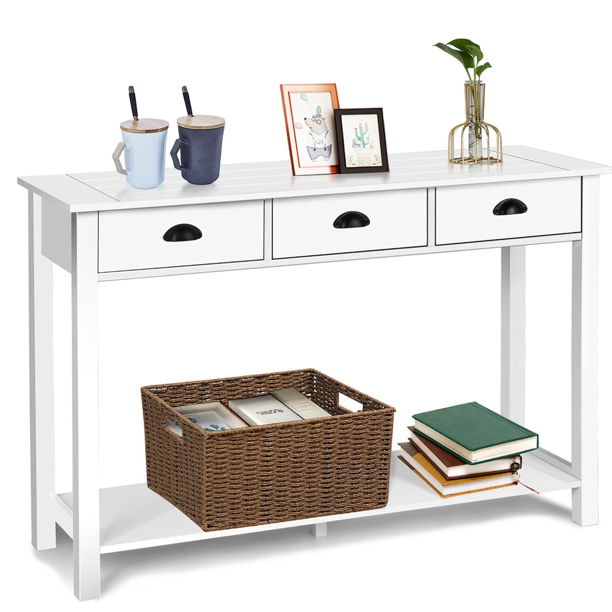 Costway SXL00118 Modern White Console table