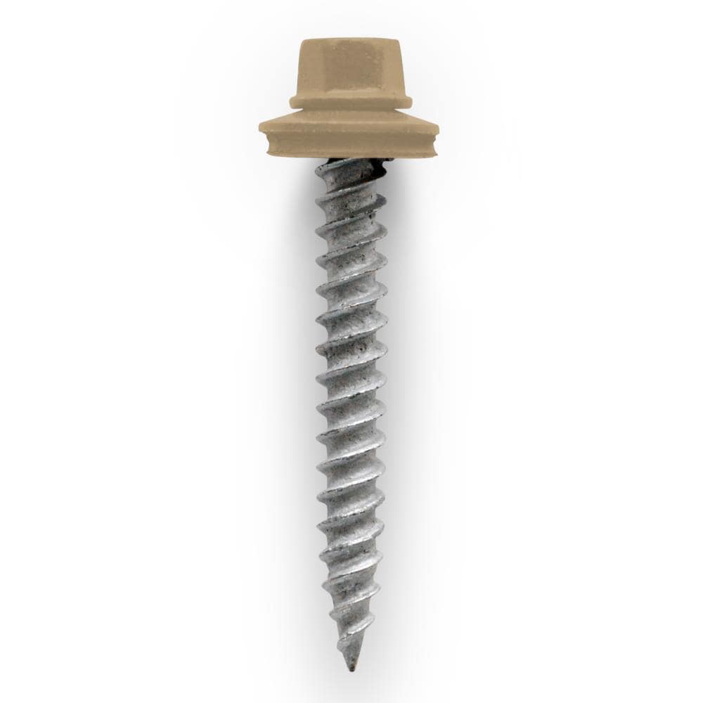 Union Corrugating FN-WS-0060-197 #10 x 1-1/2-in Sahara Tan Painted galvanized Self-tapping Roofing Screws 250 -Count