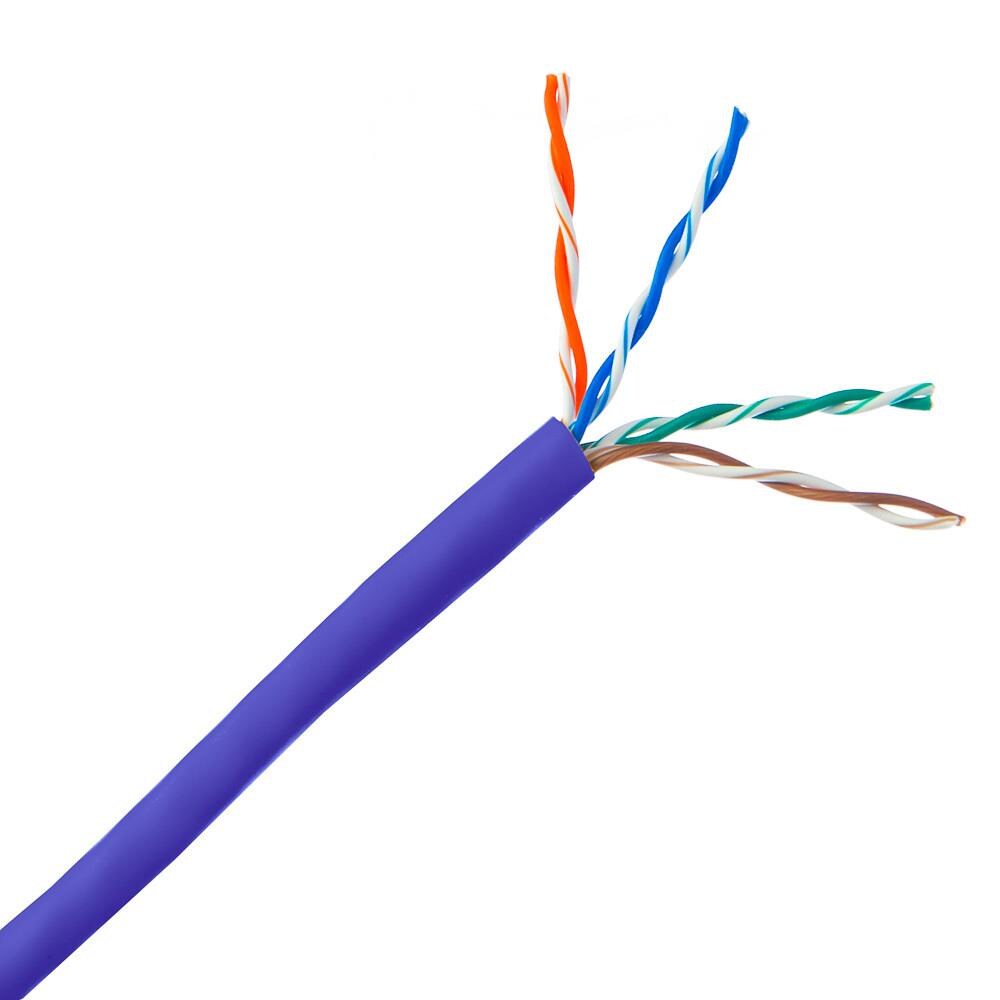  ZX9CDLW4761 CAT5E UTP Solid Bulk Cable with CMP and Plenum 350MHz, 24 AWG, Violet- 1000 ft.