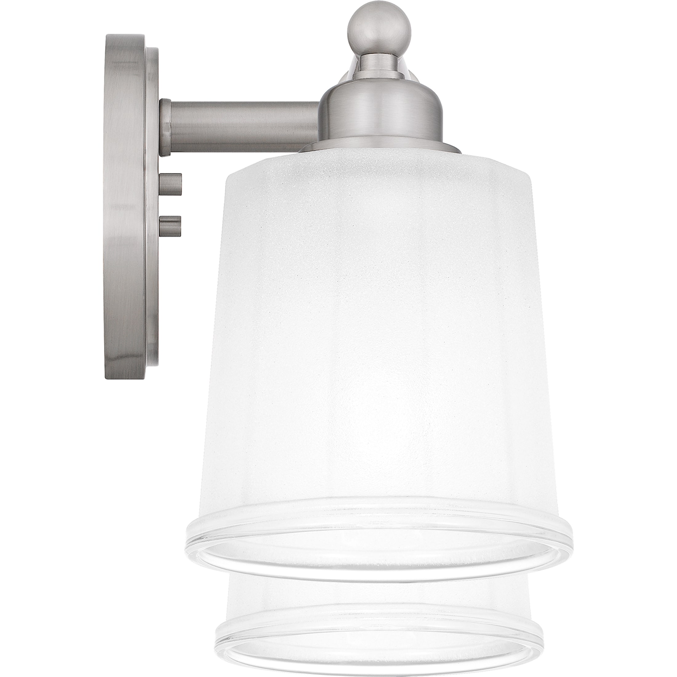 Cecilia Brushed Nickel 2-Light Vanity with Sandblasted Glass Shades