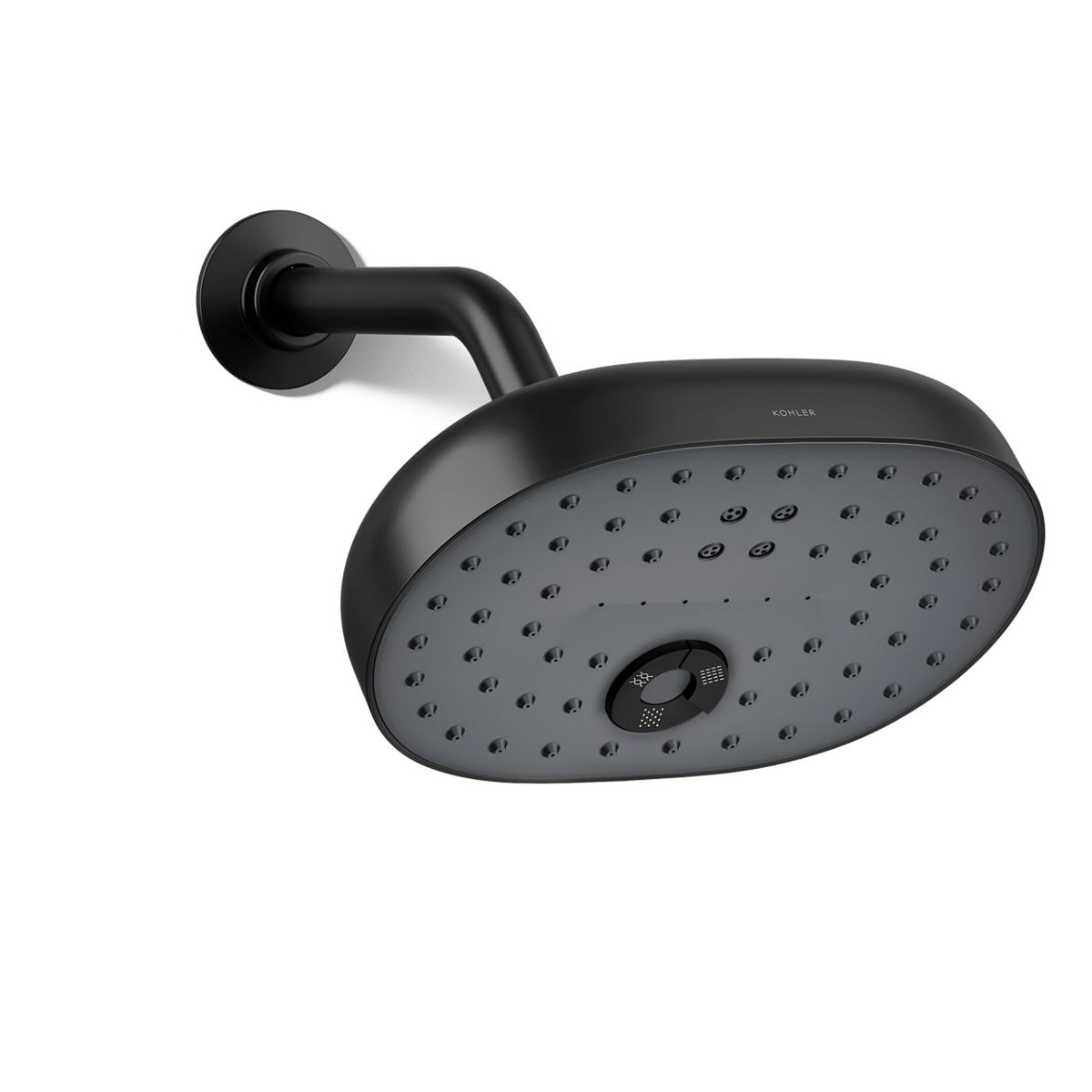 KOHLER K-26290-BL 3.0 -Spray Matte Black 7.9375-in Round Fixed Shower Head 2.5 GPM