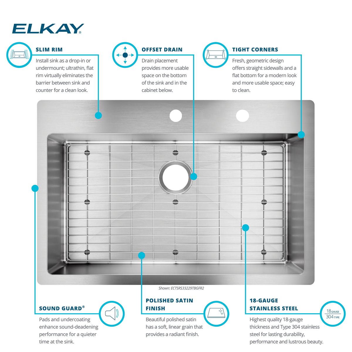 Elkay ECTSRS33229TBGFR2 Kitchen-Sinks - View #7