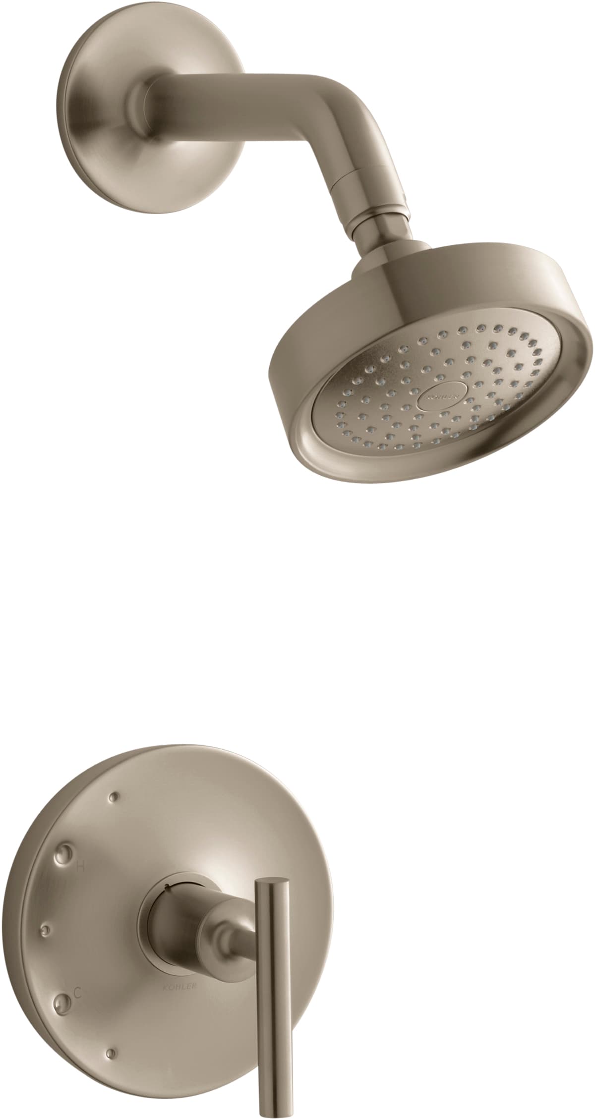 Kohler Purist Vibrant Brushed Bronze 1 Handle Single Function Round Shower Faucet In The Shower 1102