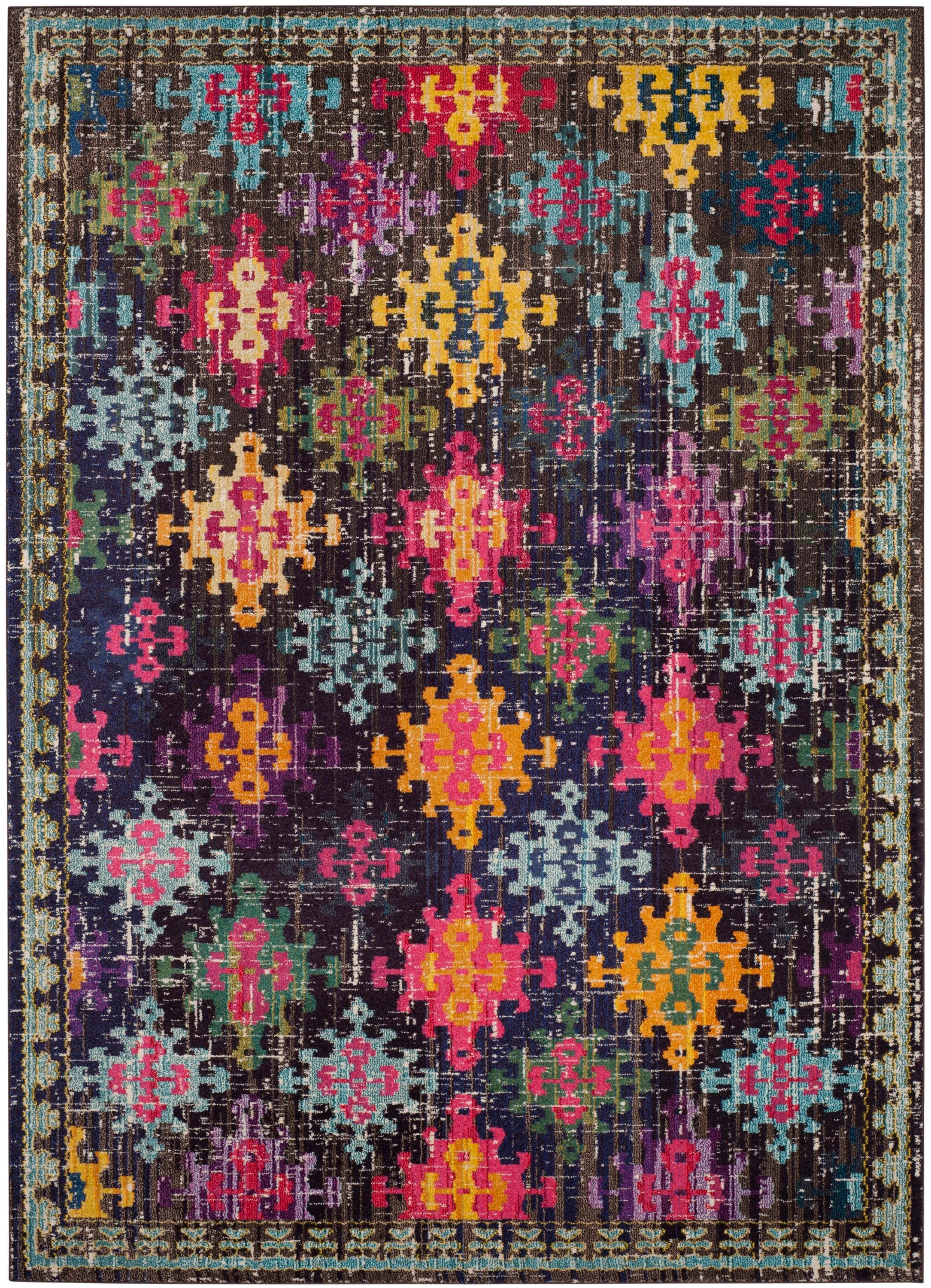 Safavieh Monaco Sonia 7 x 9 (ft) Loomed Polypropylene Multi Rectangular Indoor Distressed/Overdyed Bohemian/Eclectic Area rug
