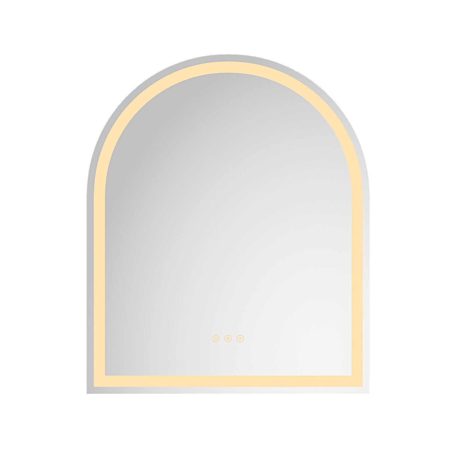 WELLFOR WA-MRAR-3036 30-in x 36-in Polished Frameless Arch Dimmable LED Lighted Fog Free Bathroom Vanity Mirror ( Aluminium )