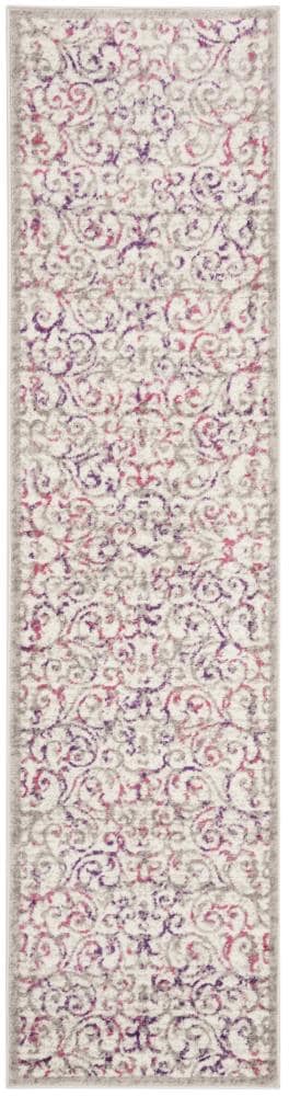 Safavieh SKY198F-28 Skyler Ayla 2 x 8 (ft) Loomed Polypropylene Ivory/Pink Rectangular Indoor Floral/Botanical Runner rug