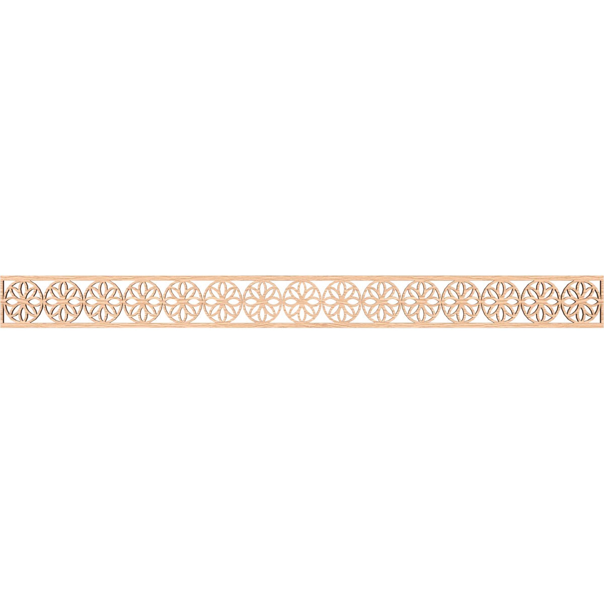 Ekena Millwork MLDA04X46BLURO Blume Fretwork Flat Trim 4-in x 3.87-ft Red Oak Brown Unfinished 2157028 Pierced Wall Panel Moulding