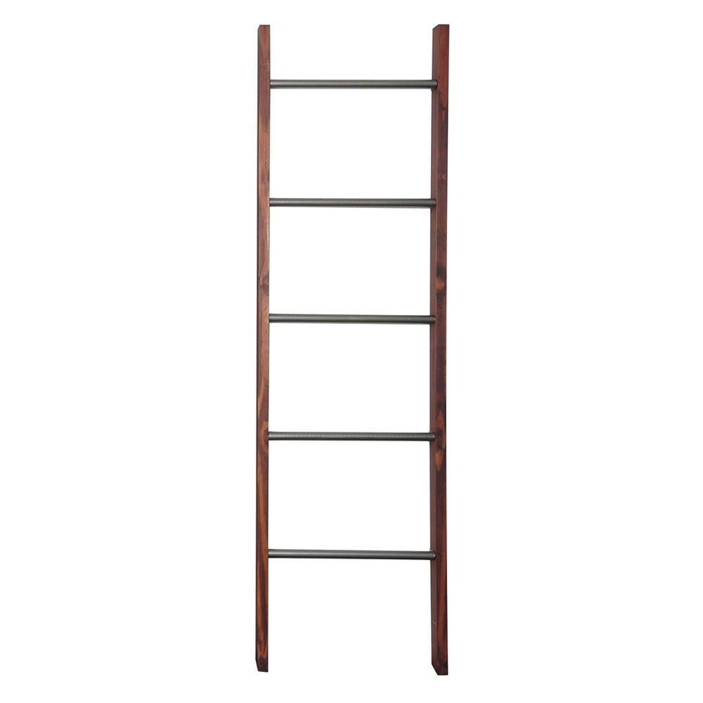 BrandtWorks 229L Dark Brown Leaning Blanket ladder