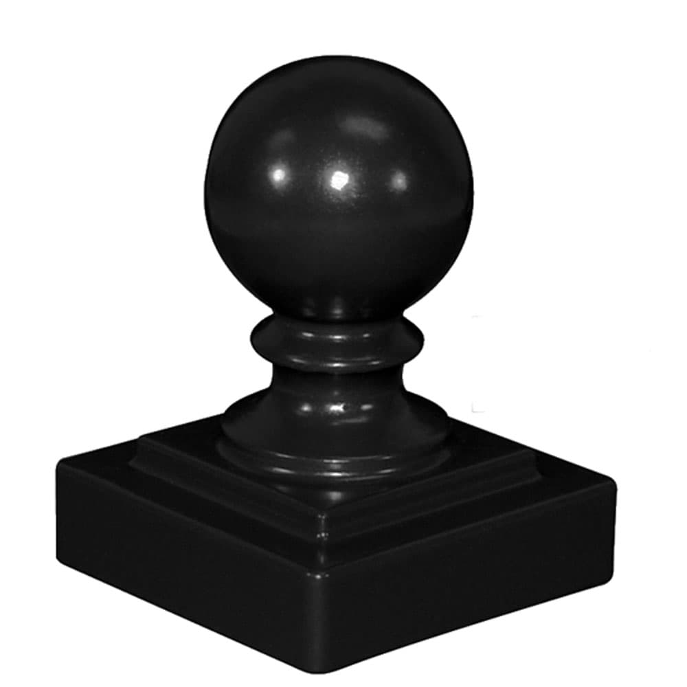 Aluminum Ball Post Cap For 2"x2" Square Aluminum Fence Post Black 