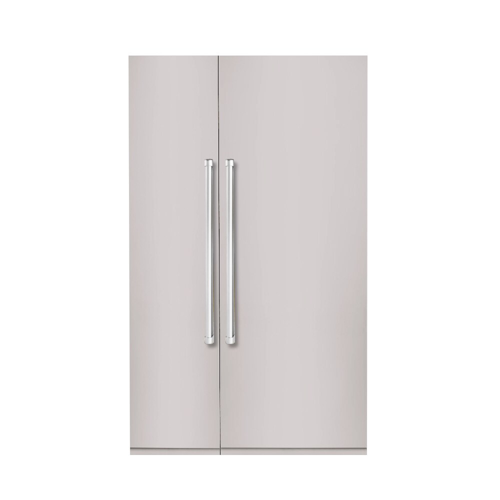 Hallman HBRBISS48CMSS 25.2-cu ft Counter-Depth Side-by-Side Refrigerator Built-In with Ice Maker ,Water and Ice Dispenser ( Stainless Steel ) ENERGY STAR Certified