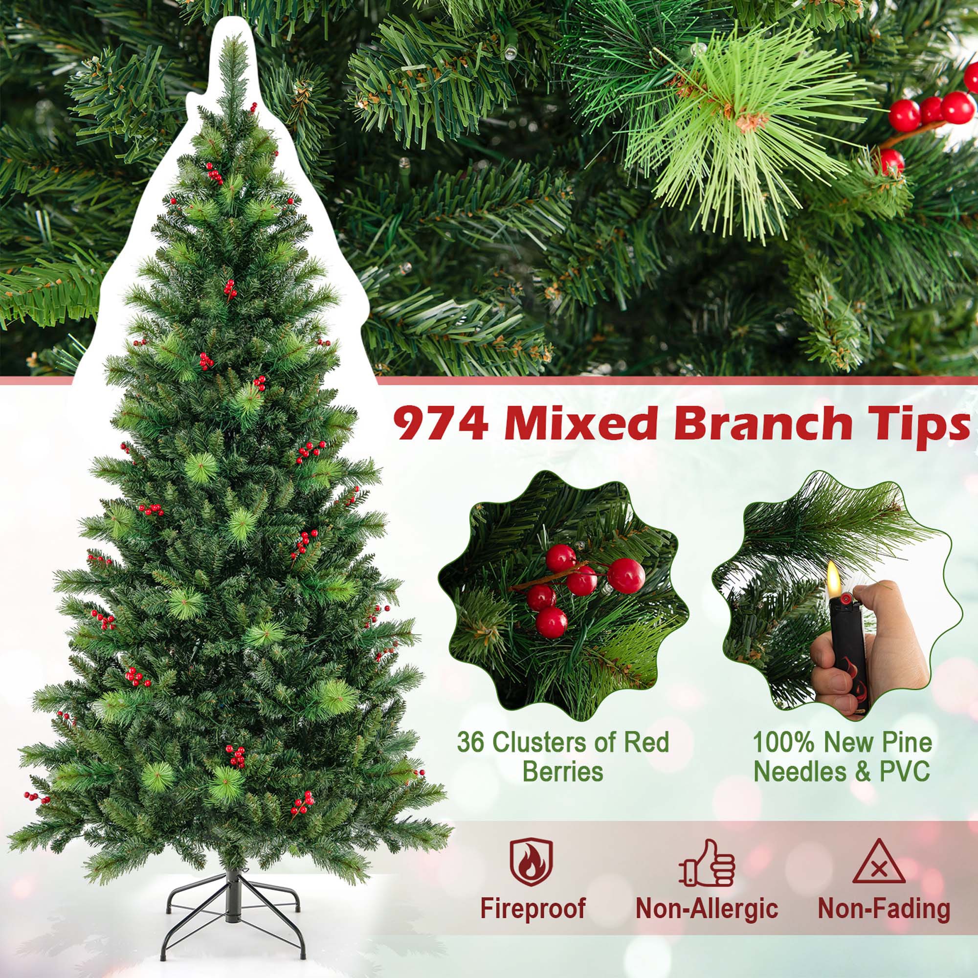 Costway LWS00762 Artificial-Christmas-Trees - View #6