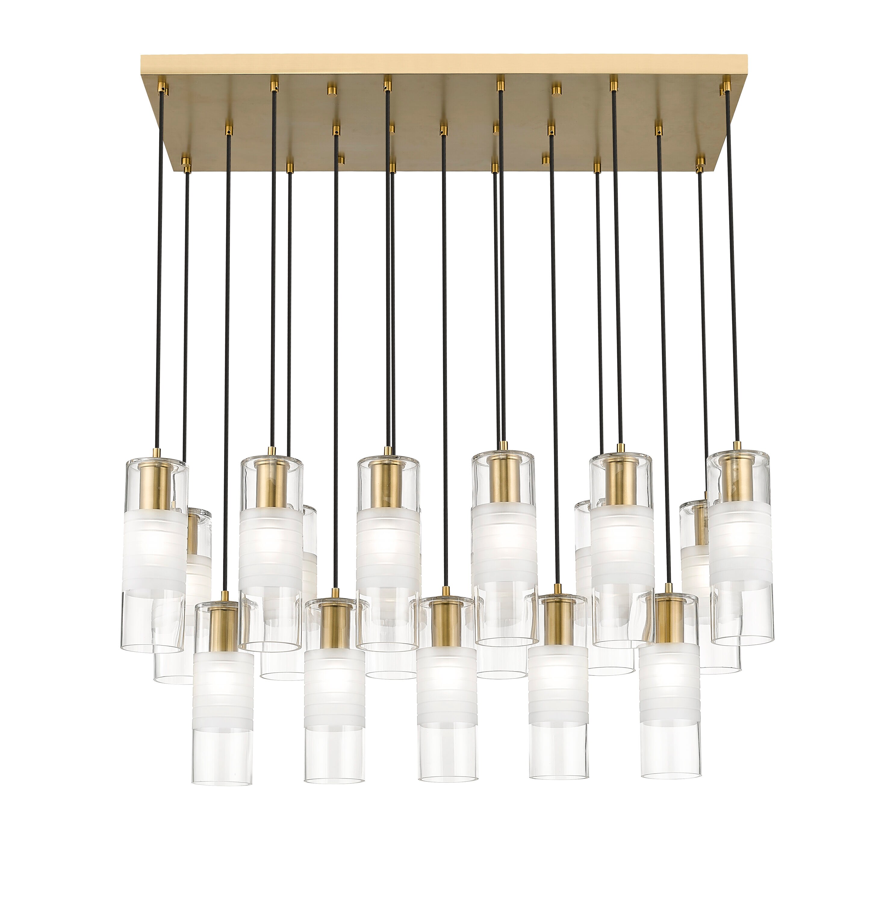 Alton 42" Modern Gold and Nickel Linear Chandelier