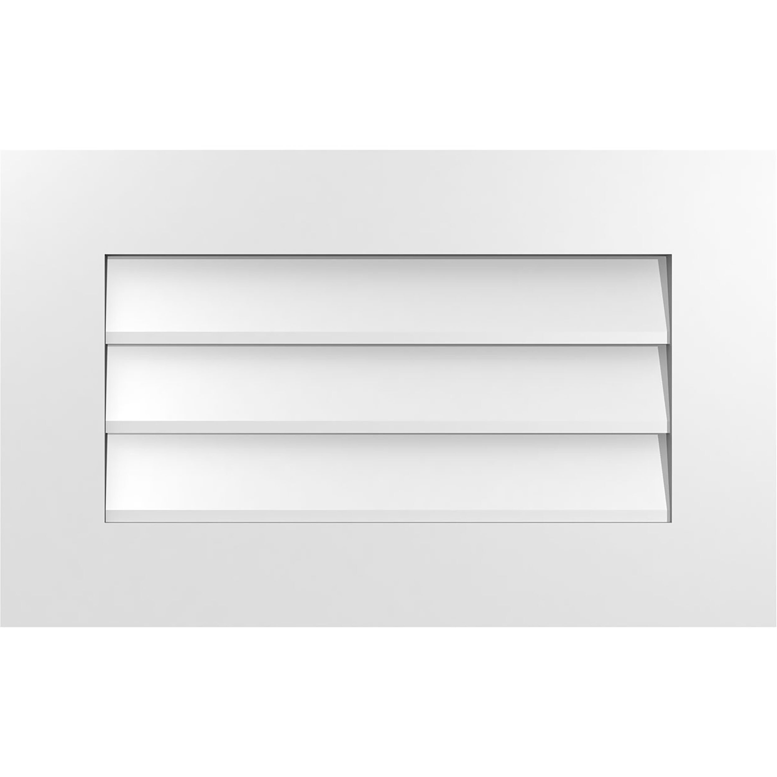 Ekena Millwork GVPVE26X1601SN 26-Inches x 16-Inches Off-white Rectangle PVC Gable Louver Vent