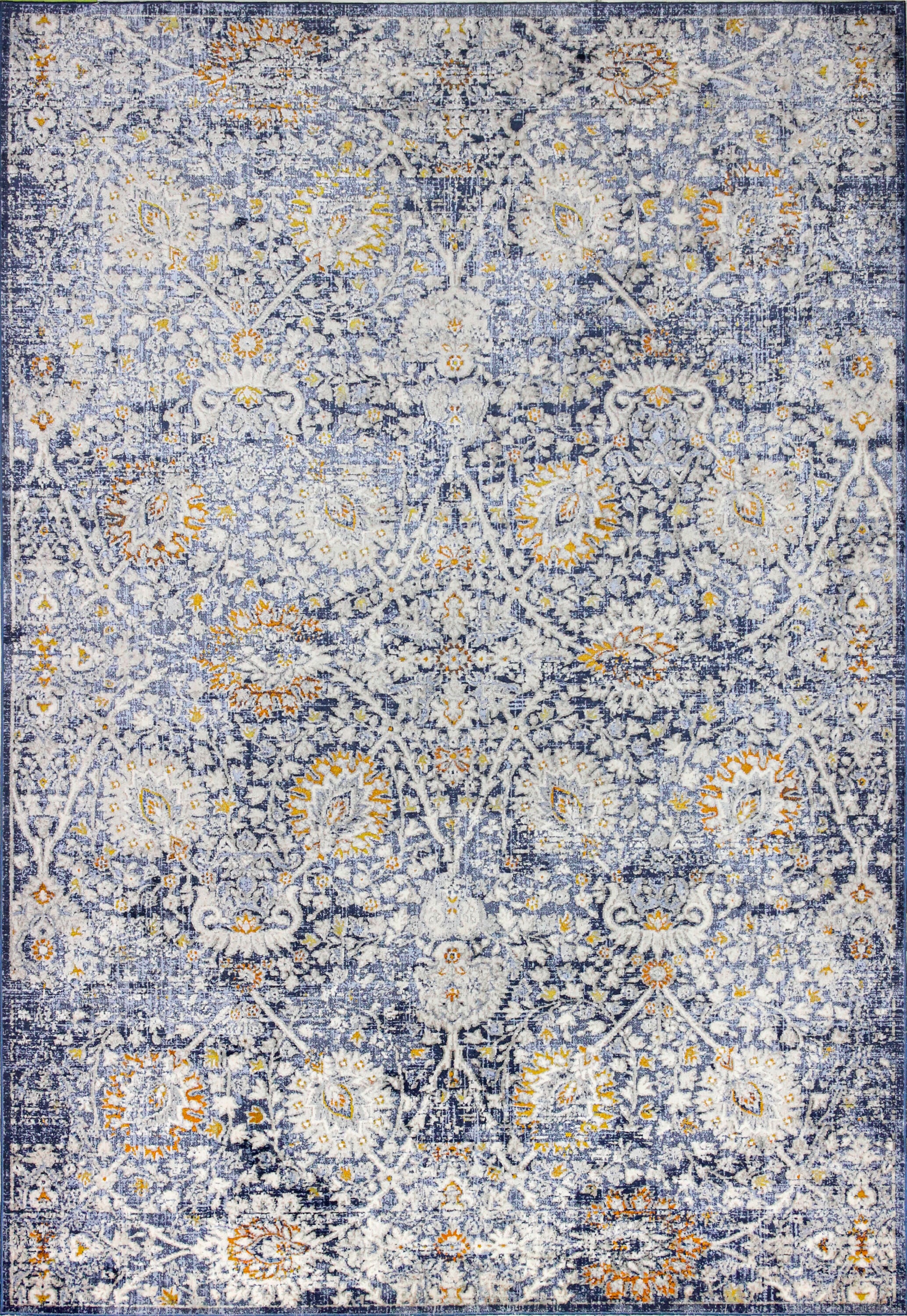 Bashian 649652291000 9 x 12 (ft) Loomed Polyester Blue Rectangular Indoor Floral/Botanical Oriental Area rug