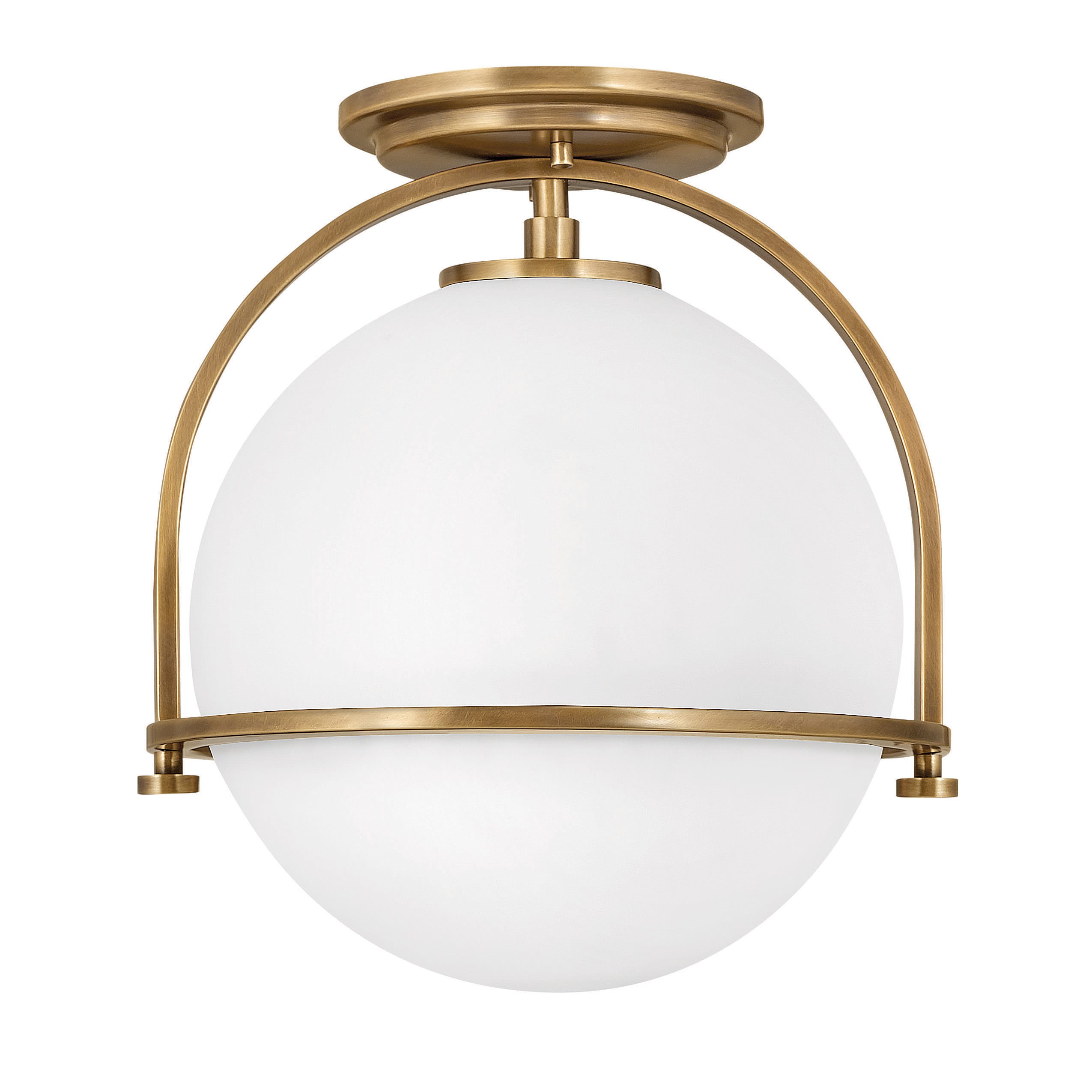 Hinkley 3403HB Somerset 1 -Light 11.5-in Antique Brass Semi Flush Mount Light