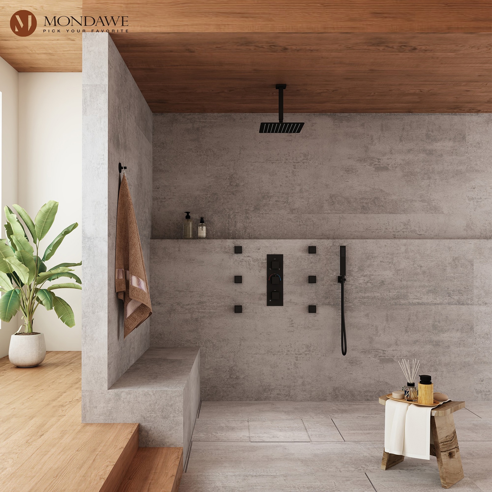 Mondawe WF6823-12BG Showerhead-Bar-Panels - View #2