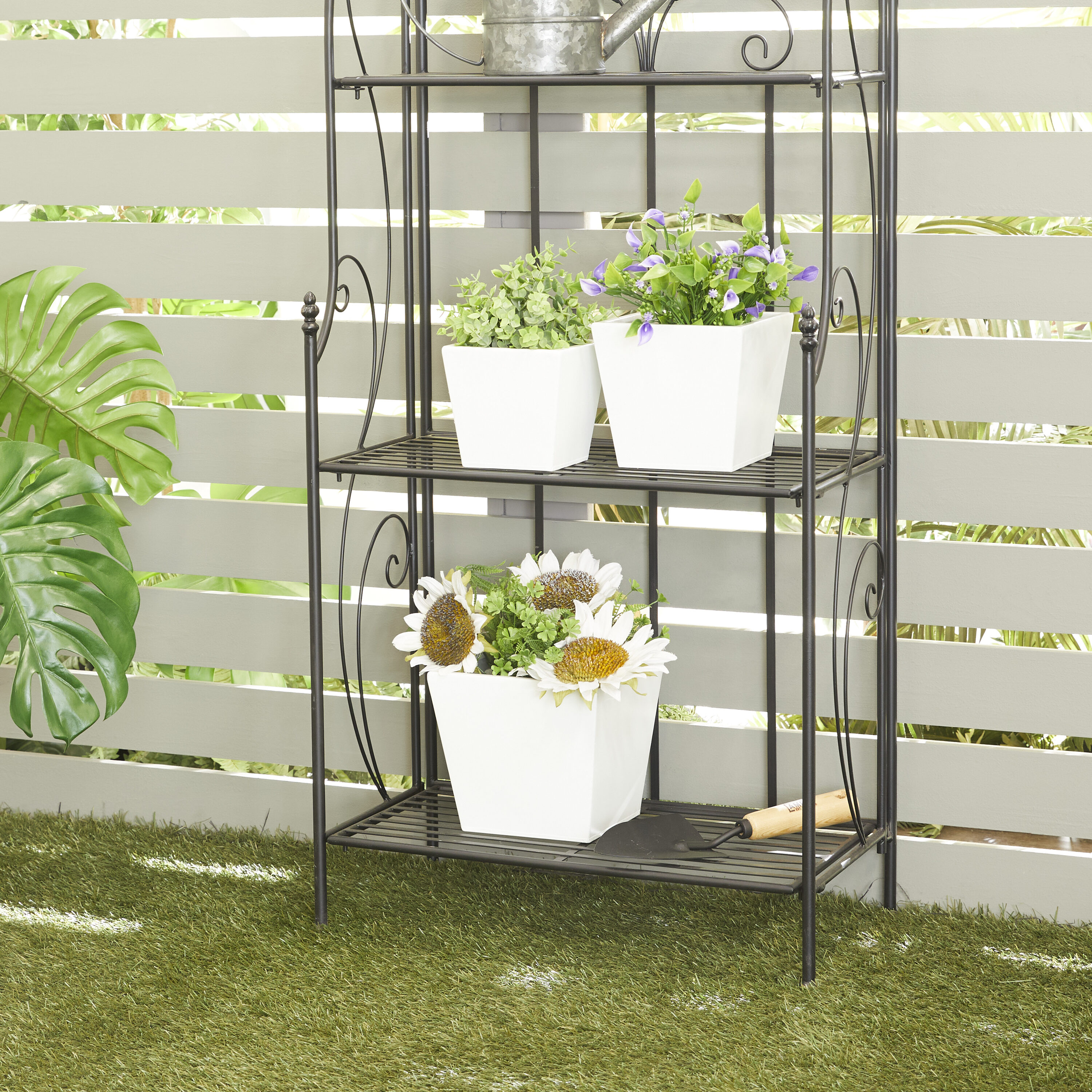 Grayson Lane 78420 3 -Pack Square 8.0-in W Small White Metal Contemporary/Modern Indoor/Outdoor Planter