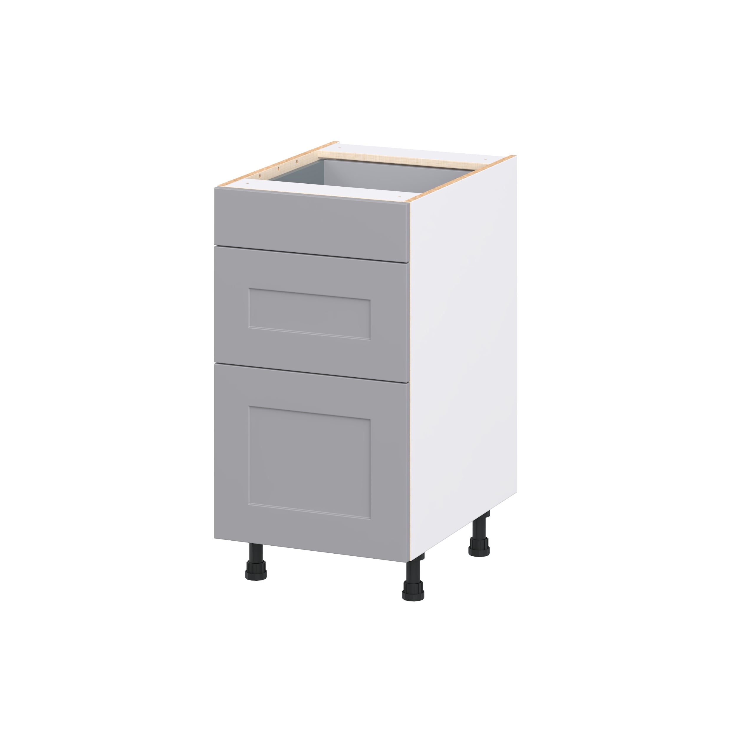 Hugo&Borg DSB3D18-BM Beaumont 18-in W x 34.5-in H x 24.5-in D Slate Gray 3 -Drawers Drawer Base Fully assembled Cabinet Shaker
