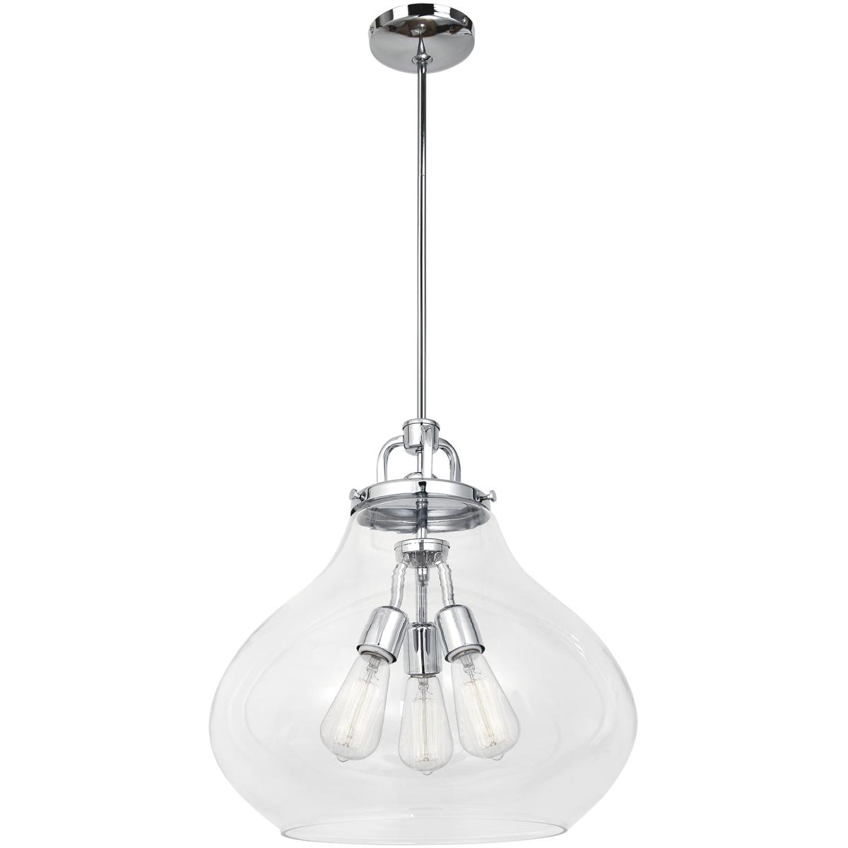 Matteo -  Lighting C54503CL Dervissi Series 3 Light 17 inch Chrome Pendant Ceiling Light in Clear