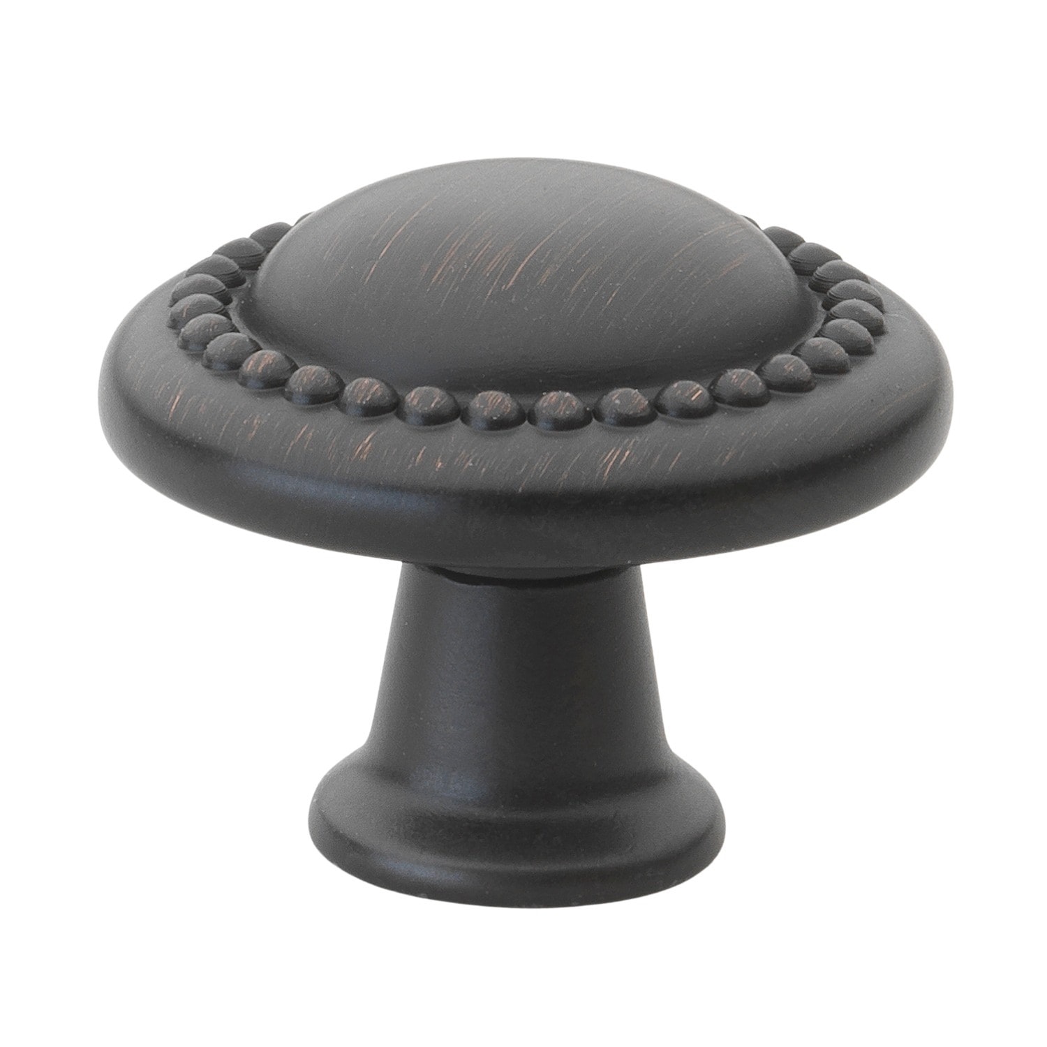 GlideRite Hardware 5222-ORB-5 1-1/4 in. Transitional Round Beaded Cabinet Knob - 5 Pack