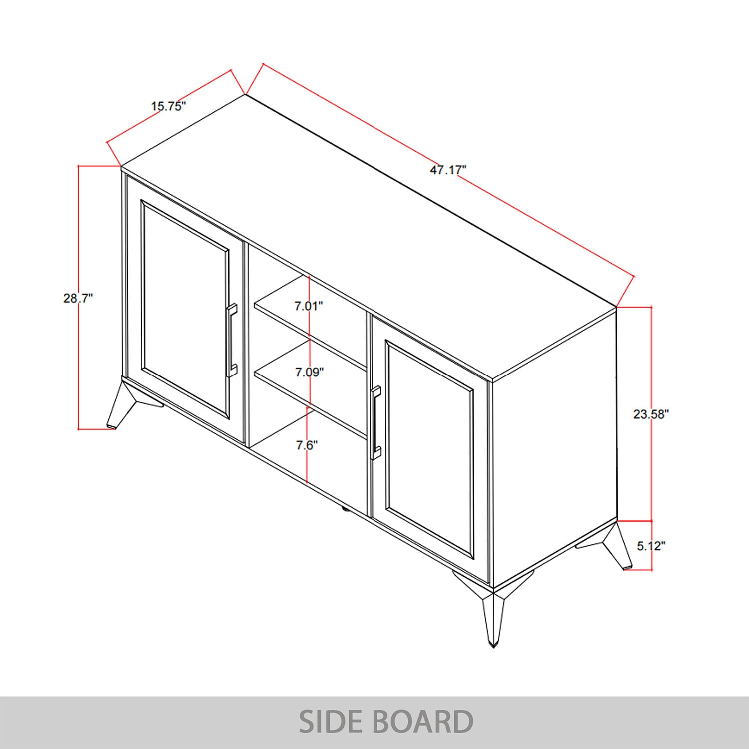ChaletPosh C90195SB-BK Dining-Kitchen-Storarge - View #10
