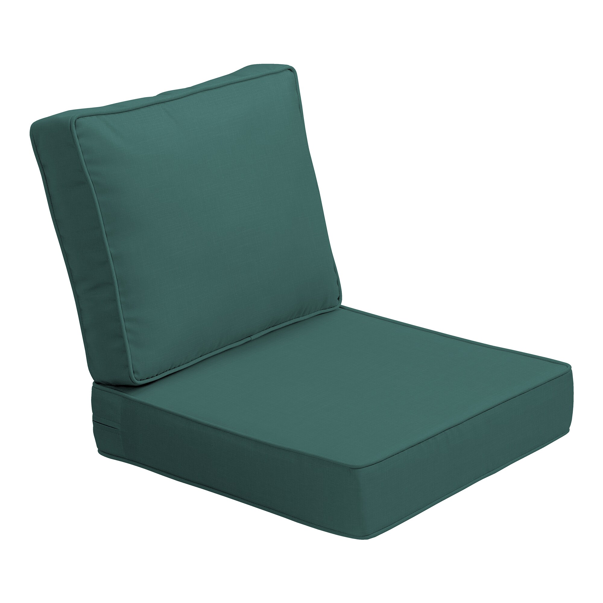 ARDEN ZP03F60B-DKZ1 ProFoam Performance 24-in x 24-in Peacock Blue Green Texture Deep Seat Patio Chair Cushion