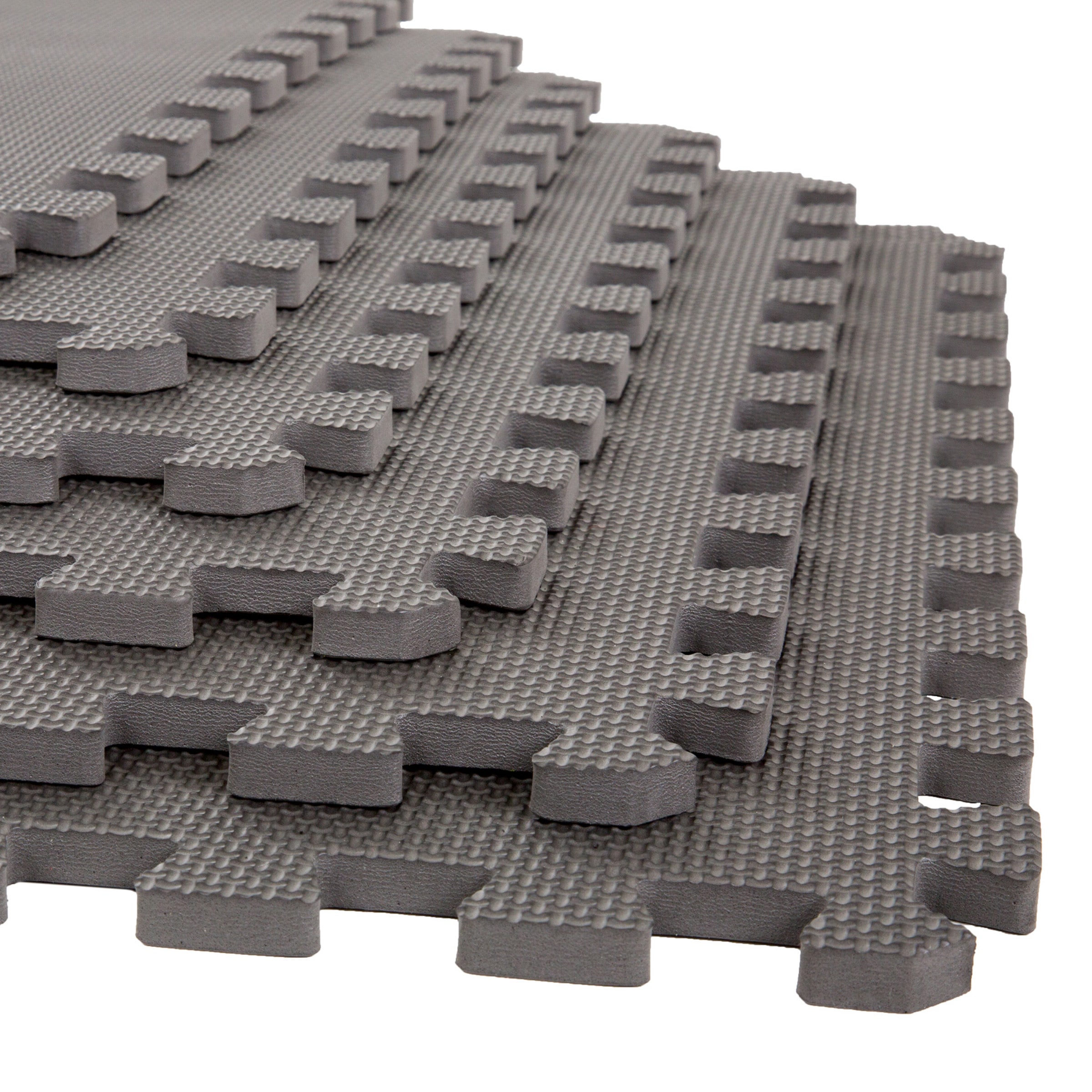 Black Silk Road Concepts SR-EFM-24-BLACK Exercise Mat with EVA Foam Interlocking Tiles 2 x 2 