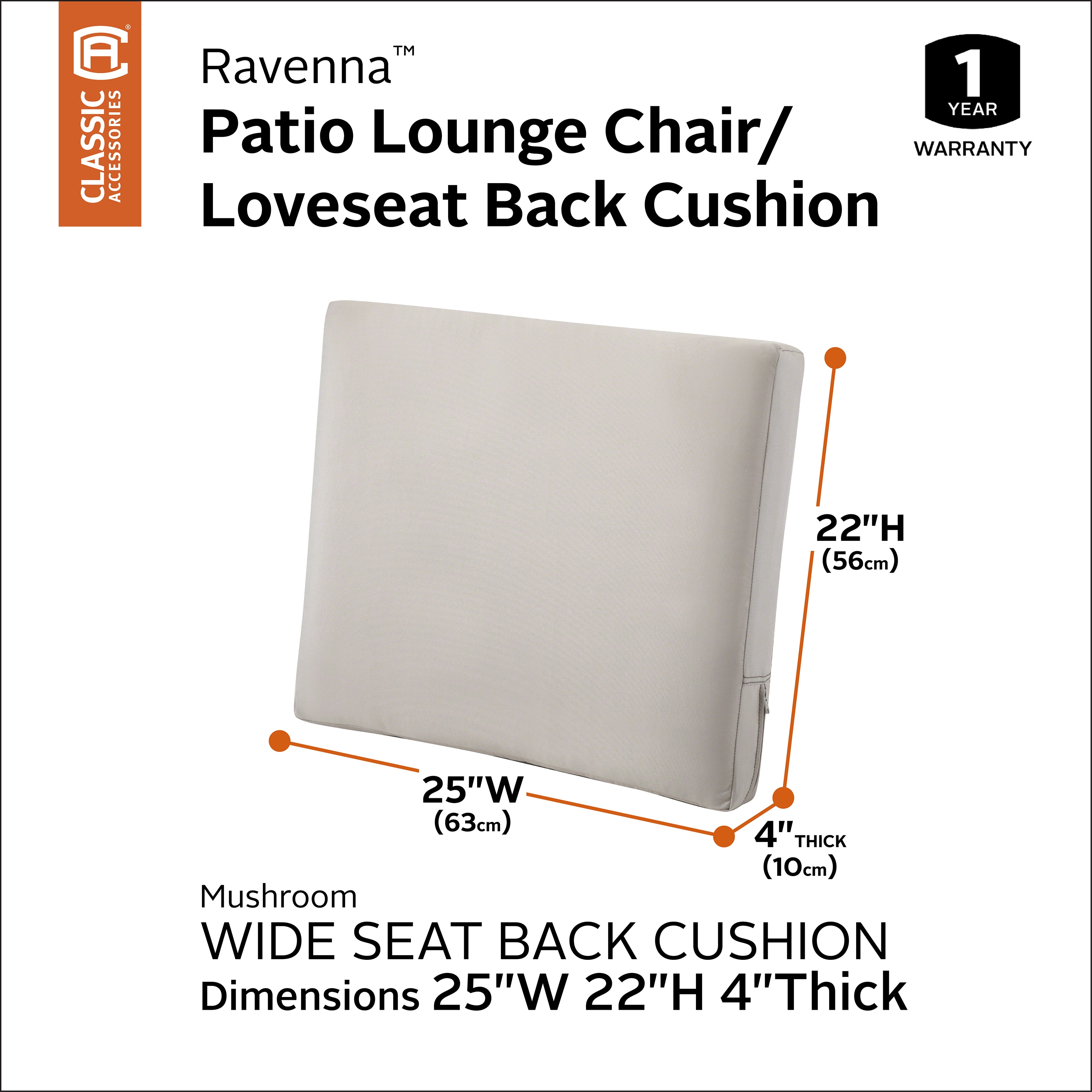 Classic Accessories 62-028-MUSHRM-EC Patio-Furniture-Cushions - View #6