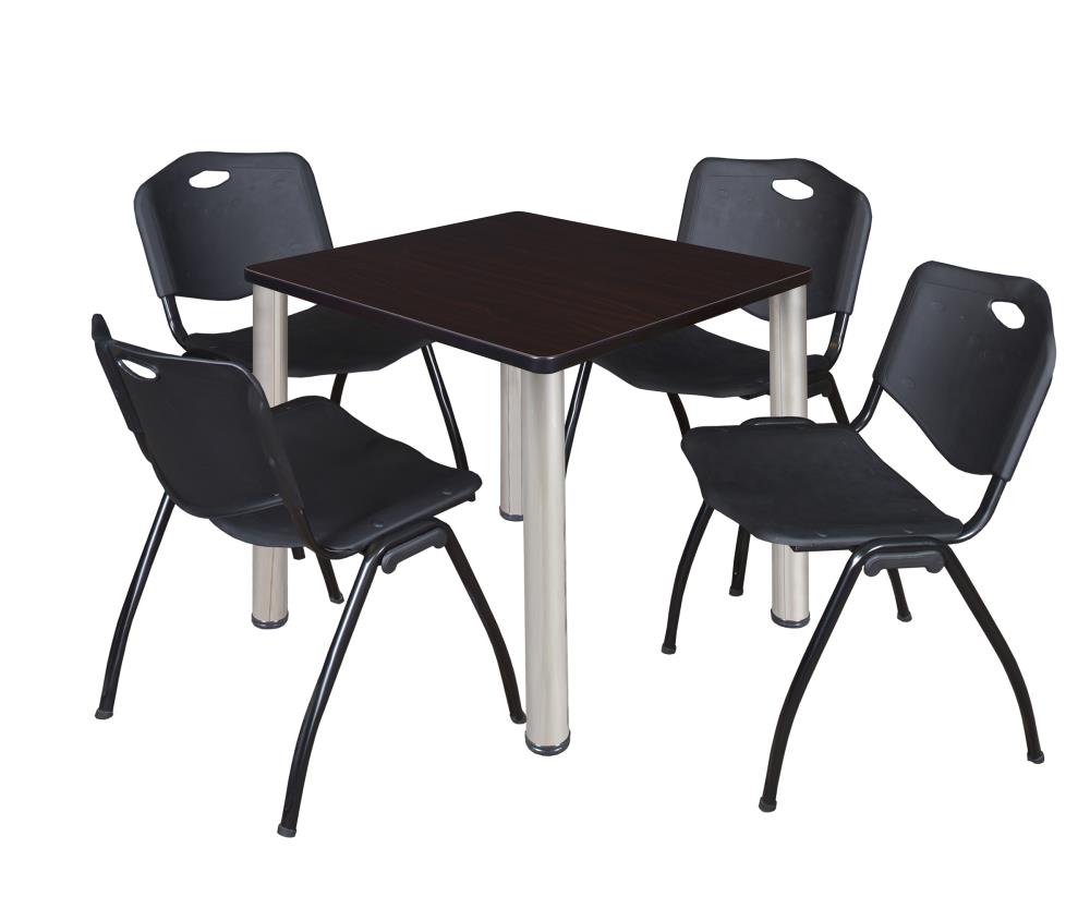 Regency TB3030MWBPCM47BK Breakroom Brown 4-Person Training Table (30-in W x 29-in H)