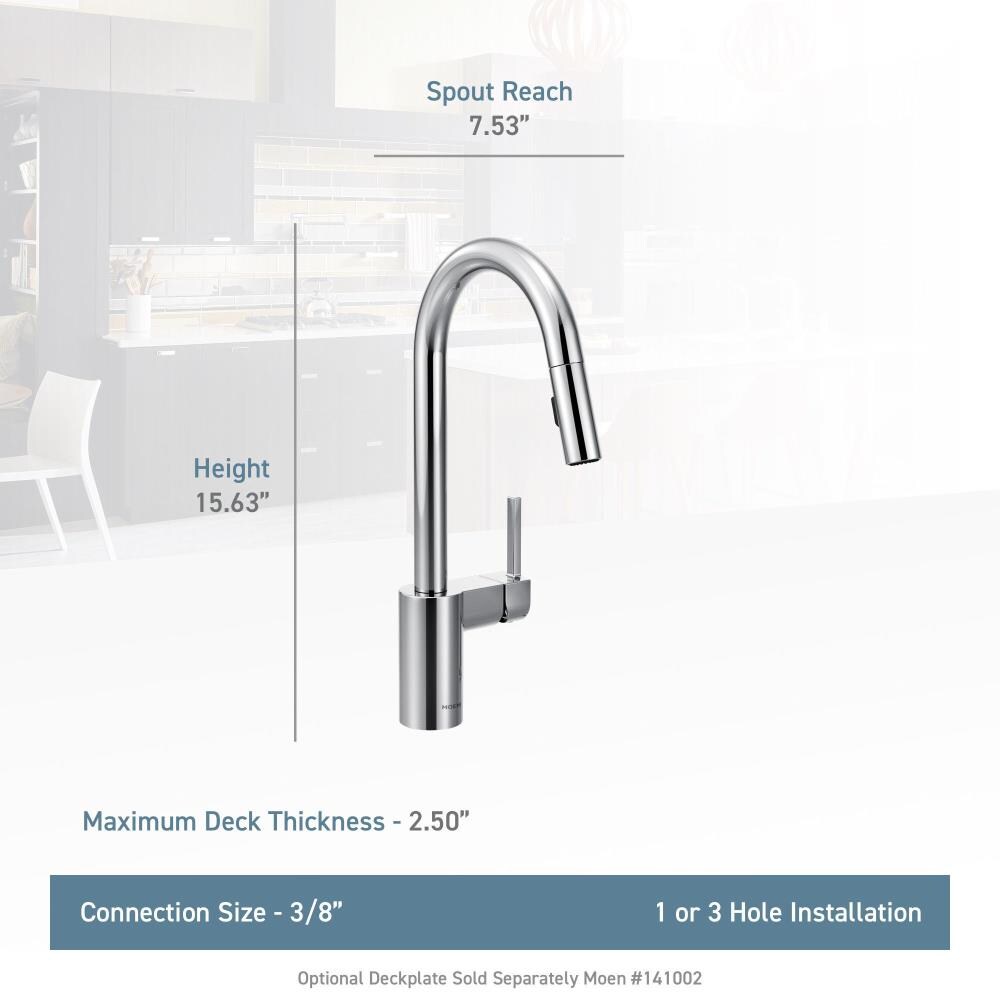 Moen Align Brushed Gold Single Handle Deck-mount Pull-down Handle ...