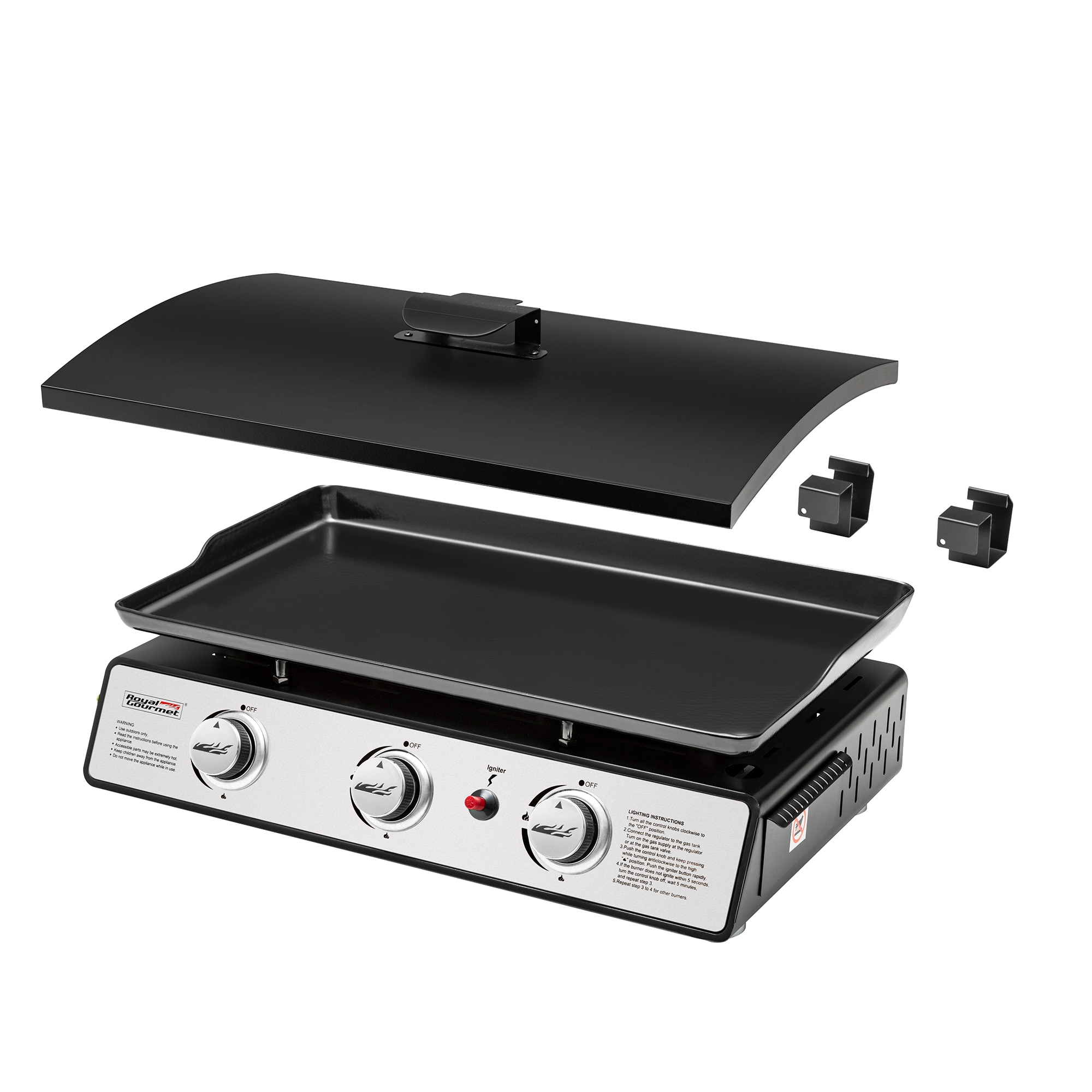 Royal Gourmet Pd1300 Portable 3-Burner Propane GAS Grill Griddle