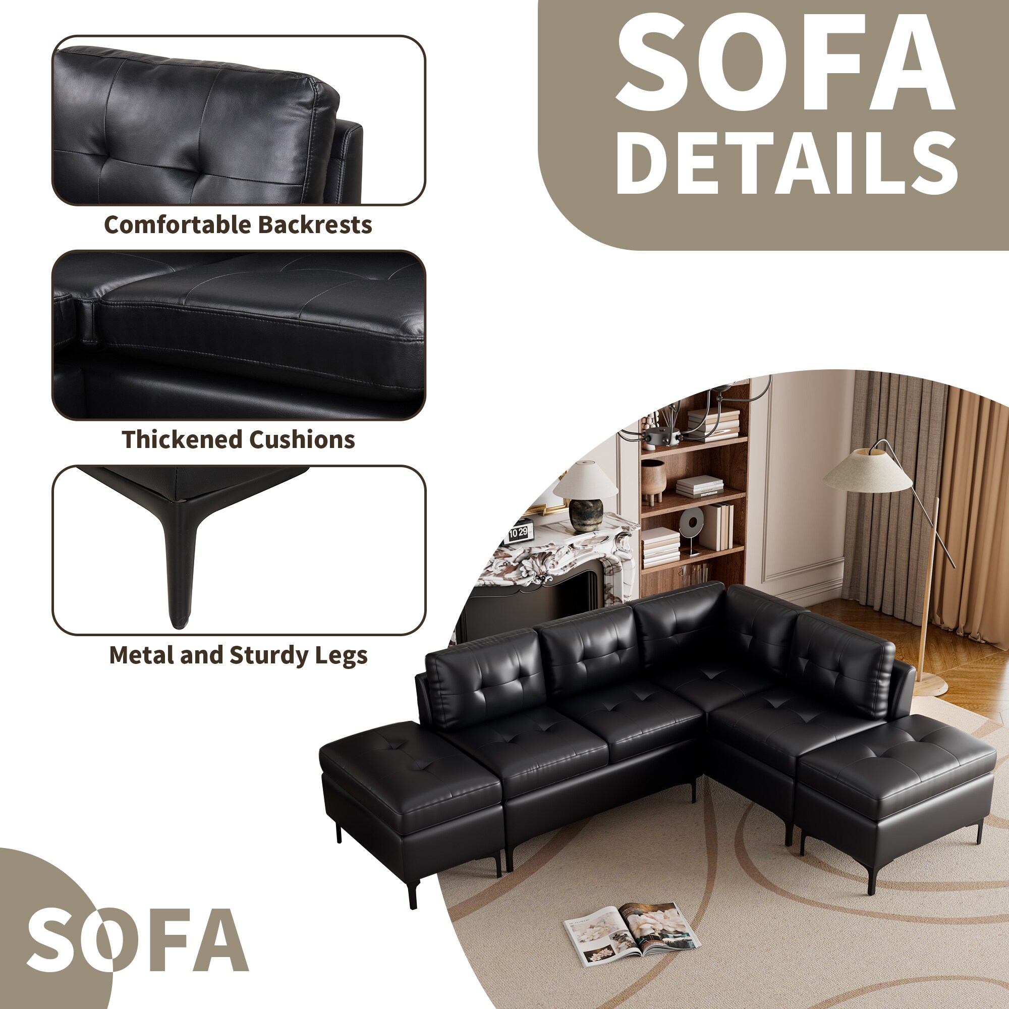 ModernLuxe L-SG001300AAB Sofas-Loveseats - View #2
