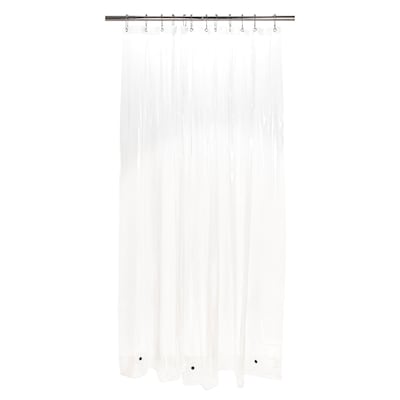 Vinyl Clear Solid Shower Liner, Meme Shower Curtain Rod