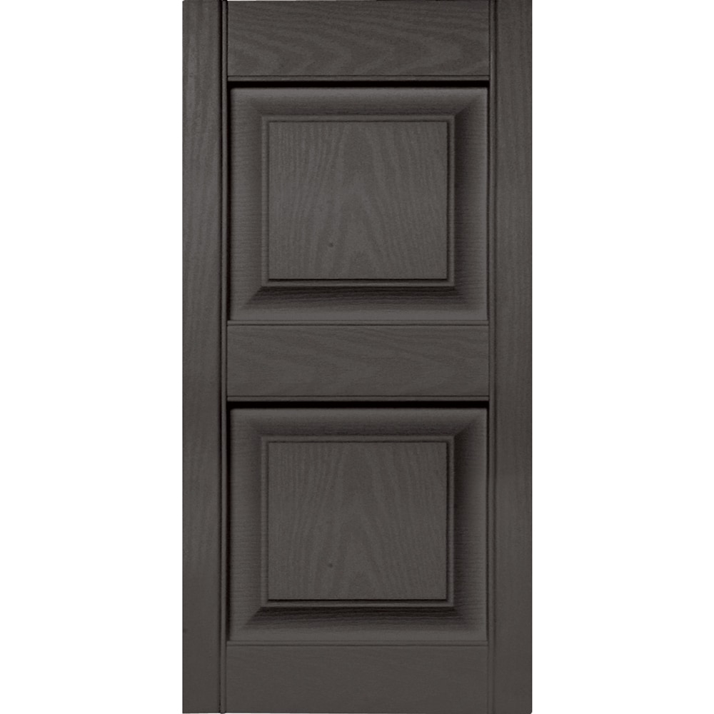 Vantage 14.875-in W x 30.75-in H Charcoal Raised Panel Vinyl Exterior Shutters