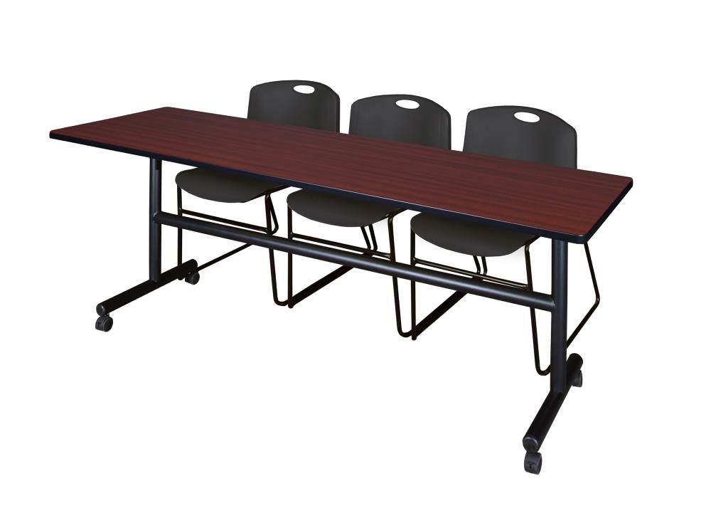 Regency MKFT8424MH44BK Training Brown 4-Person Training Table (84-in W x 29-in H)