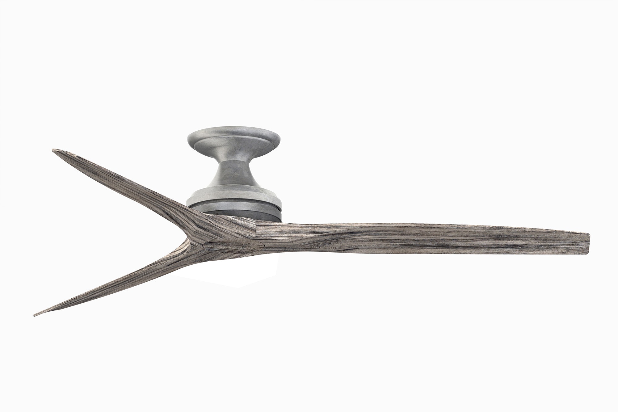Fanimation FP6721BGZ-60WE-F Spitfire 60-in Outdoor Flush Mount Galvanized with Weathered Wood Blades Propeller Ceiling Fan Light Kit Compatible - Remote Included ( 3 -Blade )