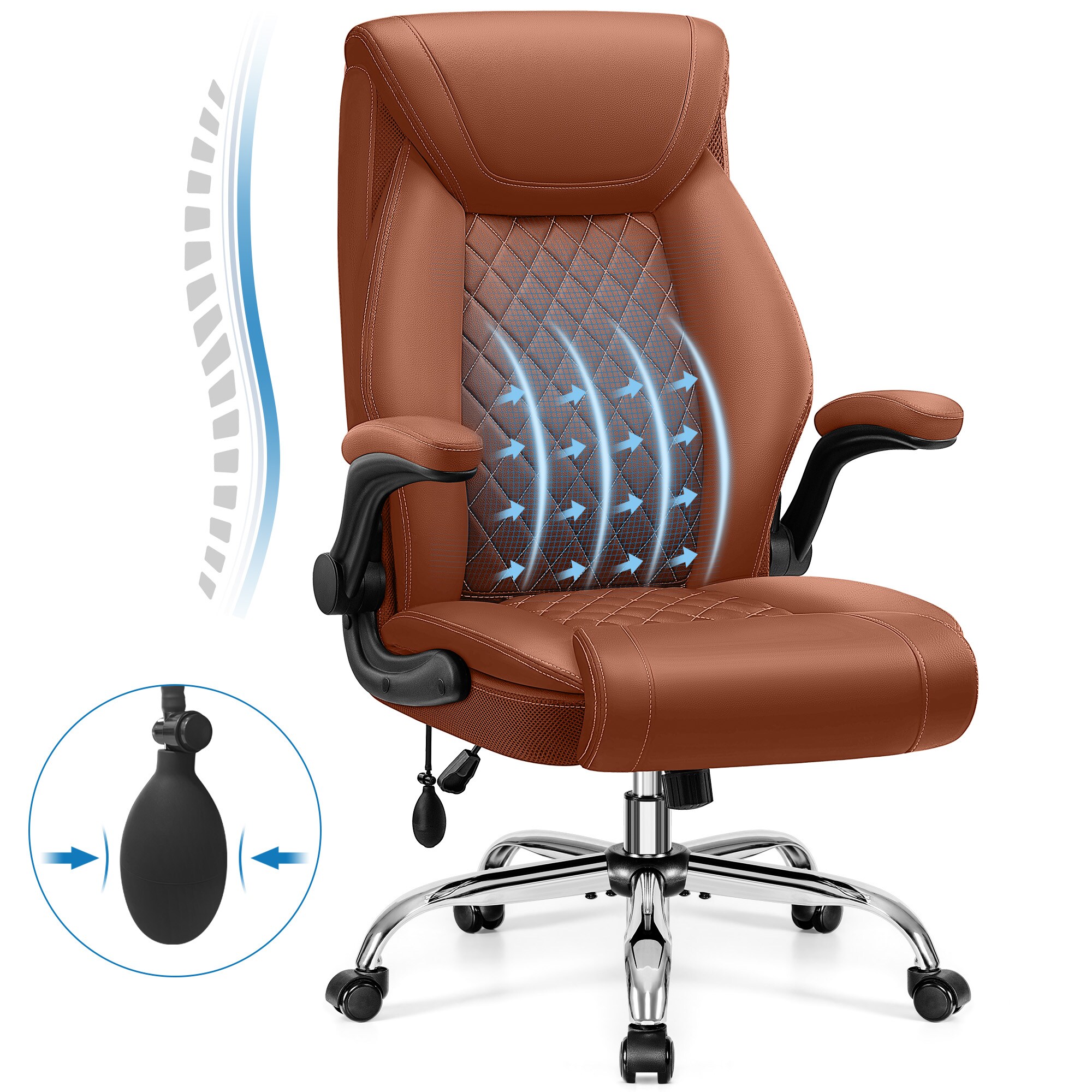 KERDOM 5201-BROWN Office-Chairs - View #2