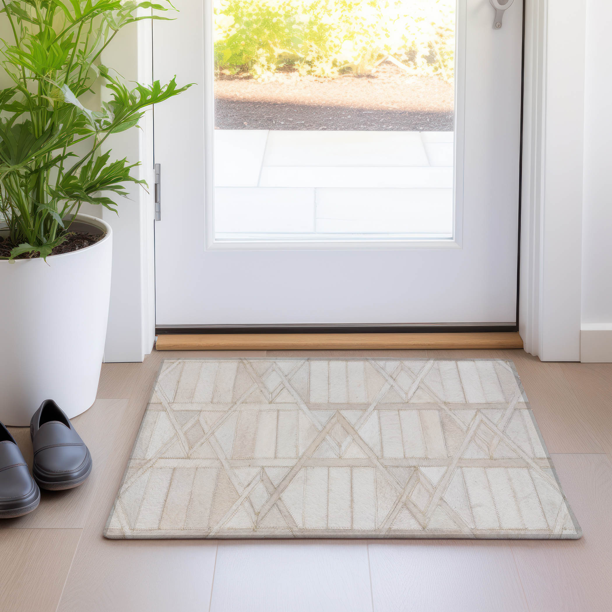 Addison Rugs AMF99IV20X30 Mayfield AMF99IV 2 x 3 (ft) Loomed Polyester Ivory Rectangular Indoor Abstract Machine washable Area rug
