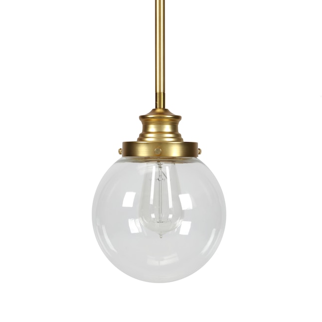 Progress Lighting Penn Natural Brass, Mini Glass Globe Pendant Light