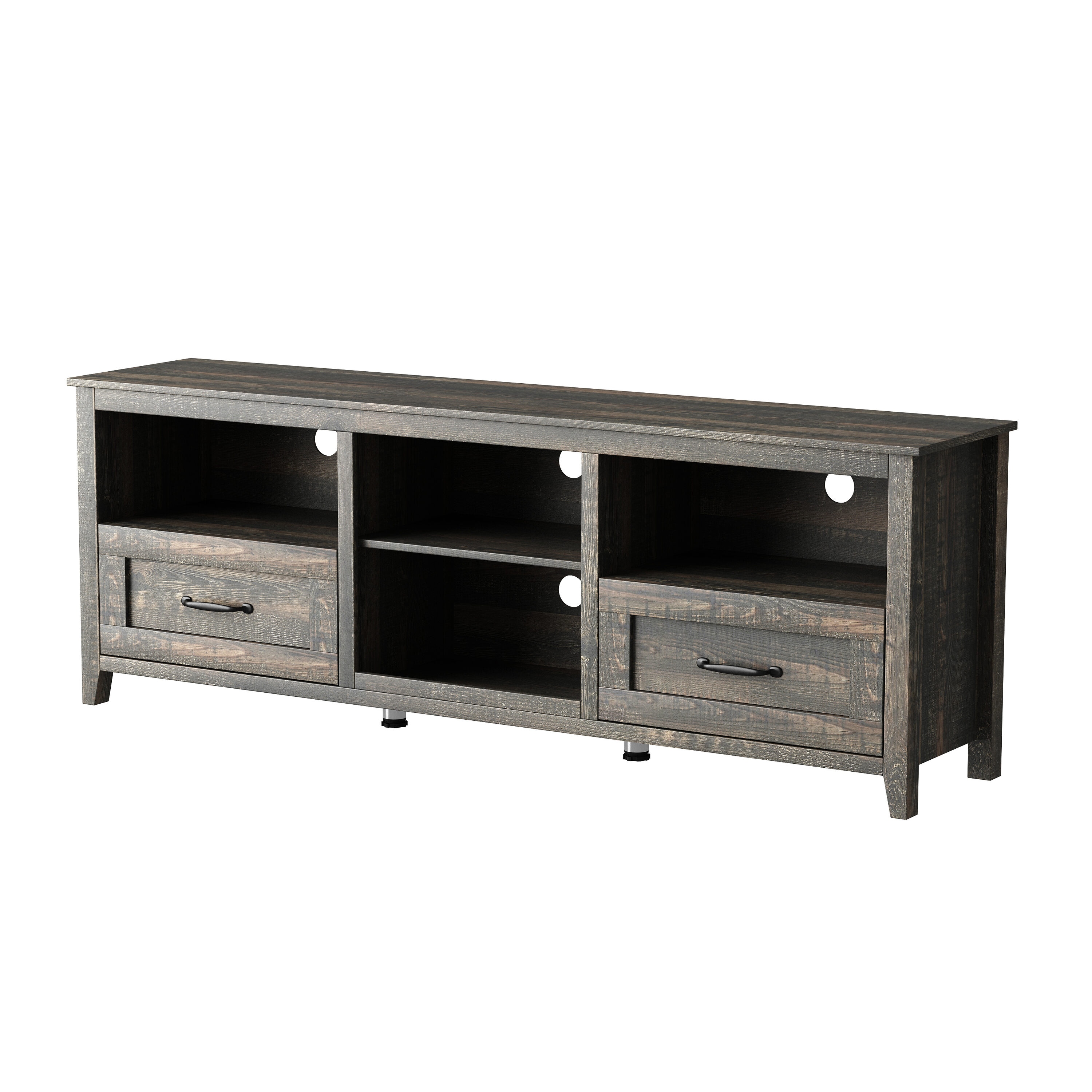 Flynama L-123503 Modern/Contemporary Black Pine TV stand ( Accommodates TVs up to 60-in )